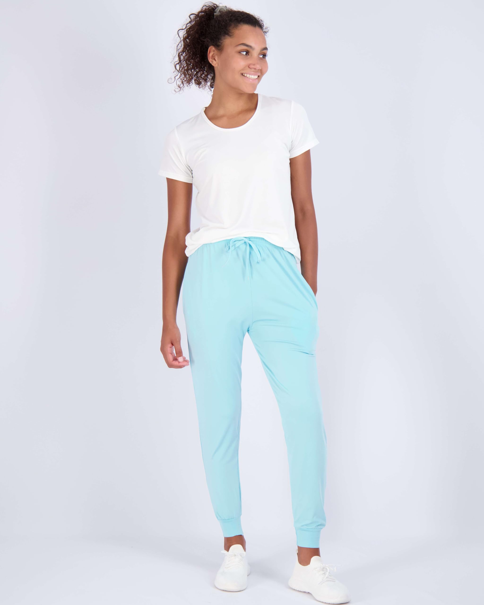 3 Pack Women's Ultra-Soft Silky Dry Fit Lounge Joggers - Lightweight Moisture-Wicking Pants with Pockets for Yoga, Running & Travel (Plus Size Available)