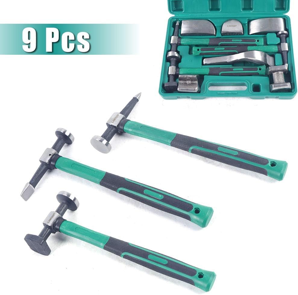 Auto Body Repair Kit - Professional Hammer Beating & Sheet Metal Shaping Tools Set with Movable Body Corrector | DIY Car Dent Removal & Collision Repair for Vehicles, Trucks & SUVs