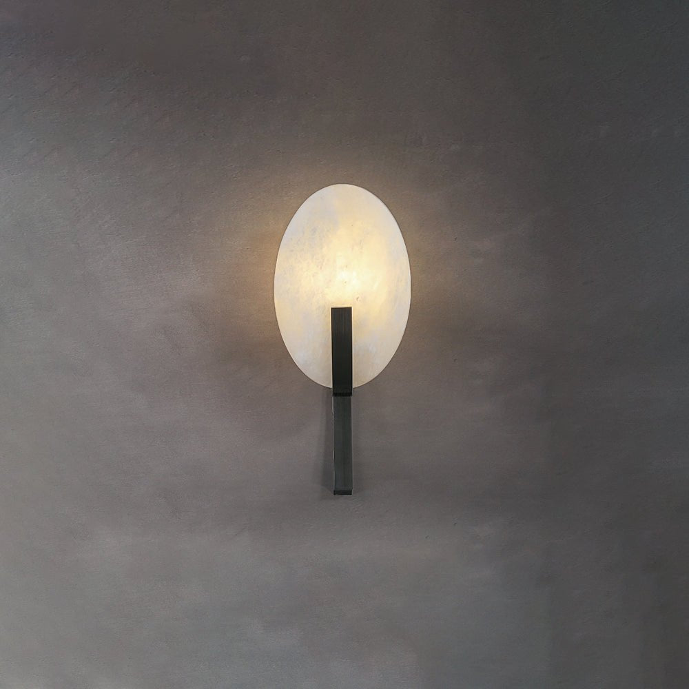 Elegant Alice Alabaster Wall Lamp - Modern White Stone Sconce for Bedroom, Living Room & Hallway Lighting | Dimmable LED Fixture with Soft Glow