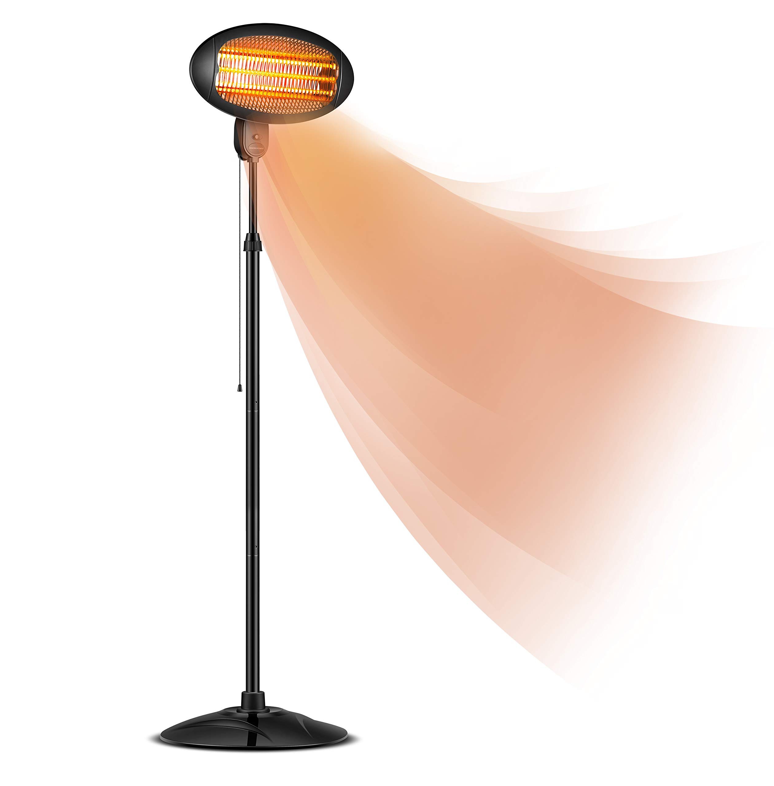 DONYER POWER 1500W Electric Radiant Heater for Indoor & Outdoor Use - Patio, Courtyard, Garage, Office - Fast Heating Quartz Space Heater with Adjustable Thermostat