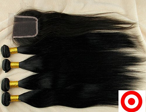 **8A Grade Mongolian Virgin Hair Bundles with Lace Closure - 20