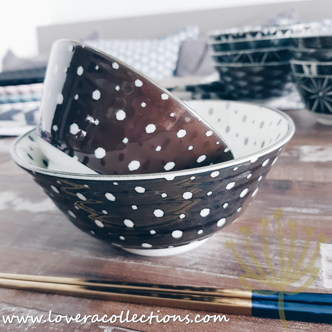 Awasaka Black & White Modern Dots Dinnerware Set - 12-Piece Porcelain Plates & Bowls for Stylish Dining - Perfect for Dinner Parties, Restaurant-Style Meals & Home Decor
