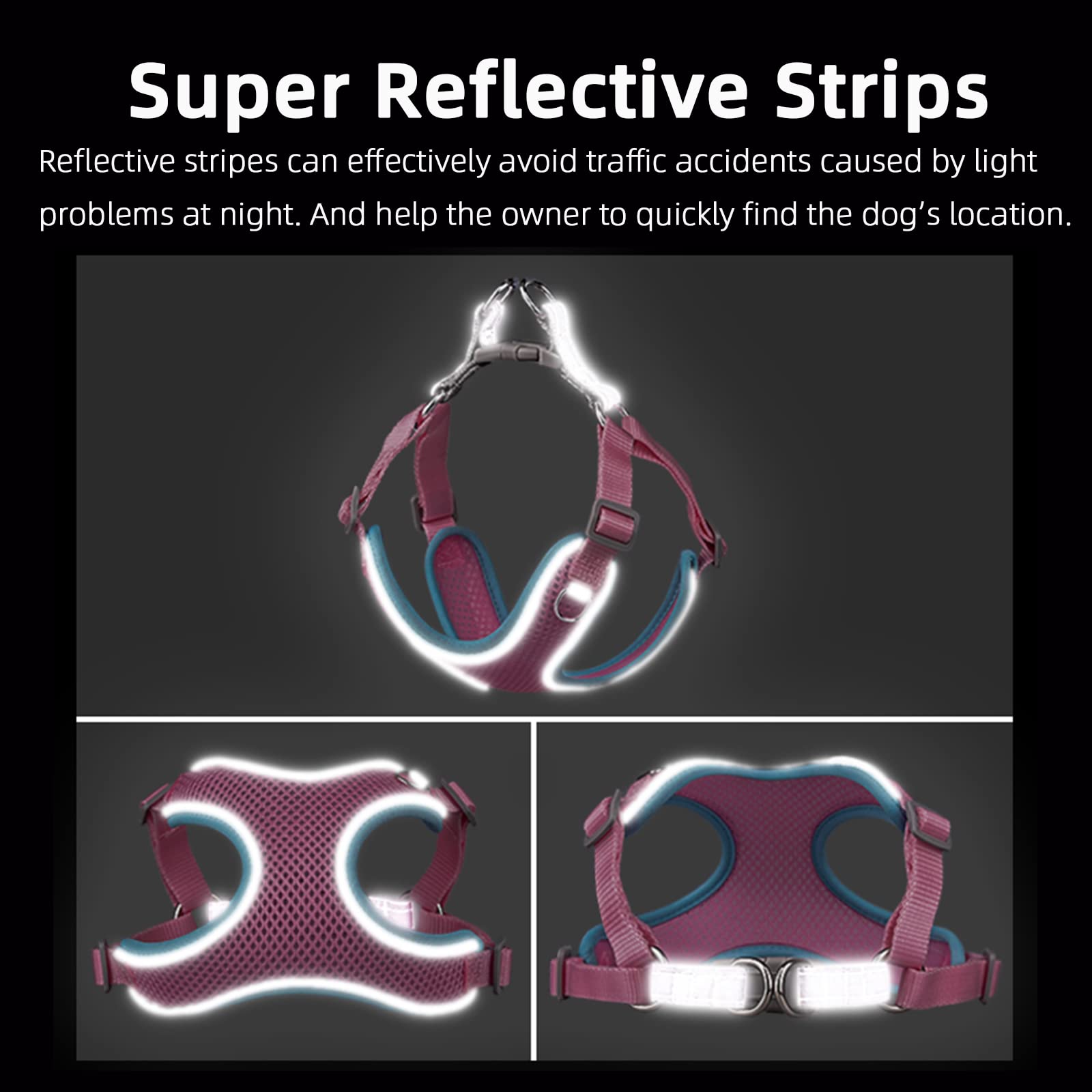 MAKASI No Pull Dog Harness with Leash Set - Reflective Adjustable Pet Vest, Breathable Mesh Front Clip Harness for Small Medium Large Dogs (Small, Orange) - Perfect for Walking, Running & Outdoor Adventures