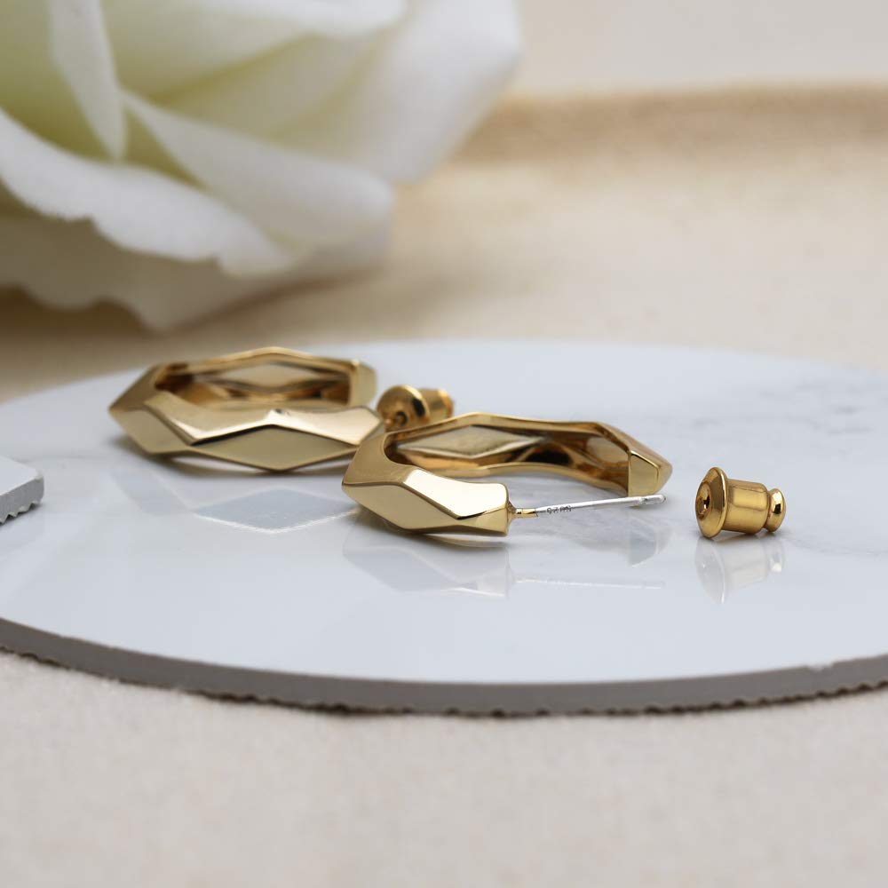 Aprilery Gold and Silver Hoop Earrings for Women - Hypoallergenic Dainty Crystal Ear Cuff Clip On Stud Earrings | Trendy Costume Jewelry Gifts for Teen Girls & Her | Perfect for Parties, Weddings & Everyday Wear