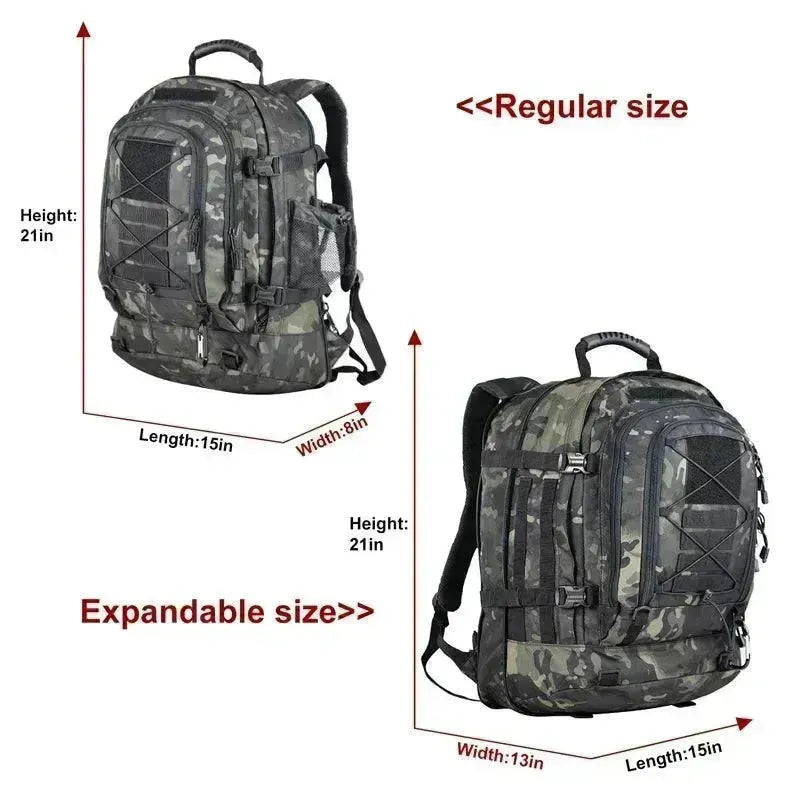 60L Military Tactical Backpack - Waterproof Durable Rucksack for Hiking, Camping & Outdoor Adventures - Perfect for Army, Hunting & Survival Gear