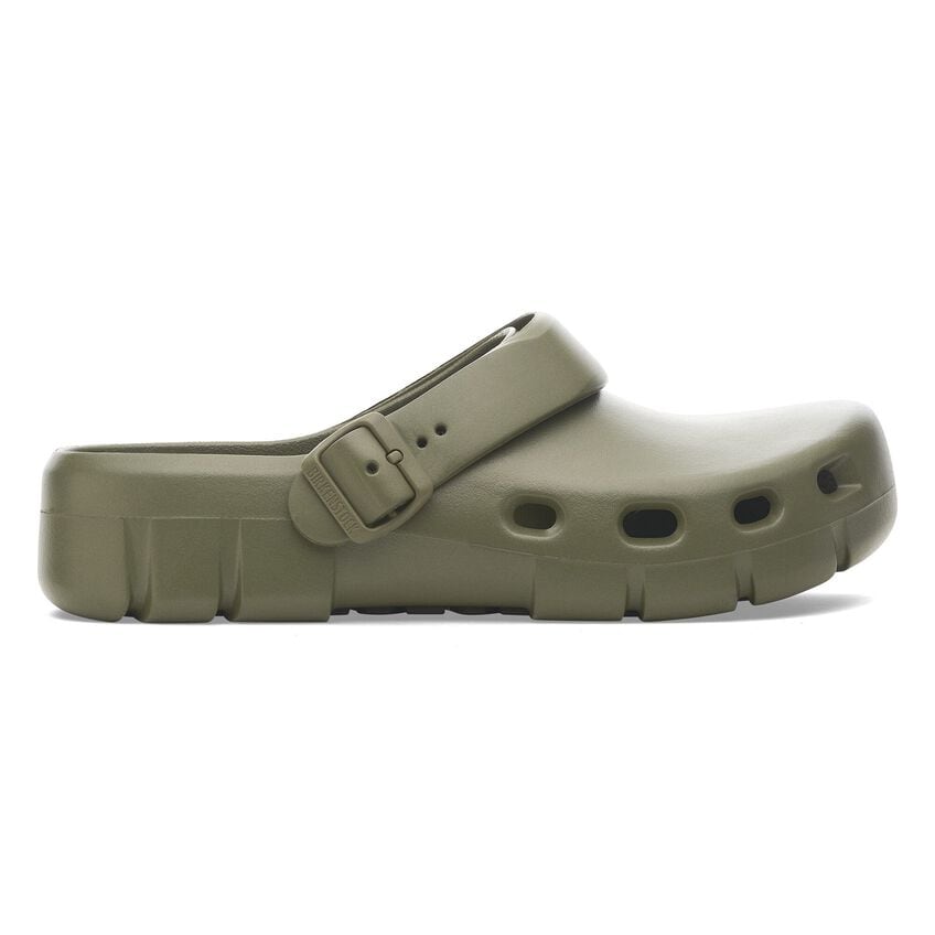 Birkenstock Birki Flow Khaki Sandals - Comfortable & Stylish Unisex Slides for Men and Women - Perfect for Casual Wear, Beach, and Home
