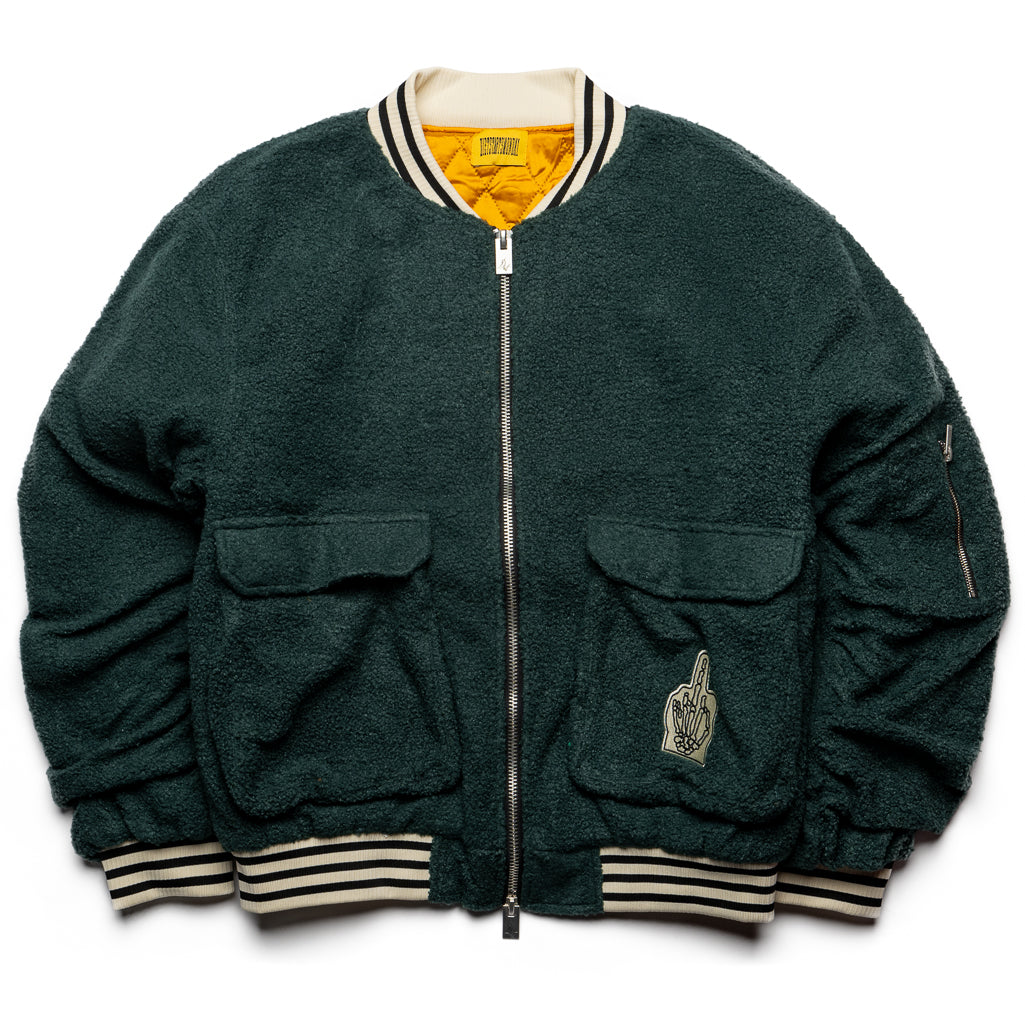 Diet Starts Monday Panther Bomber Jacket - Green | Stylish Vegan Leather Vegan Jacket for Women | Perfect for Casual Outings & Streetwear Fashion