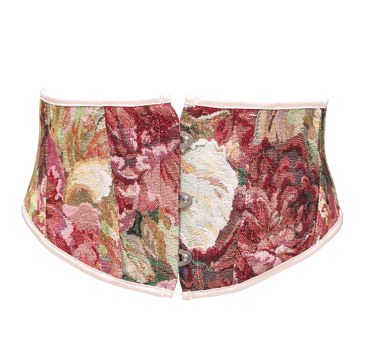 Vintage Floral Lace-Up Underbust Corset for Women - Waist Cincher Belt & Body Shaper - Perfect for Burlesque, Cosplay, and Vintage Fashion Outfits