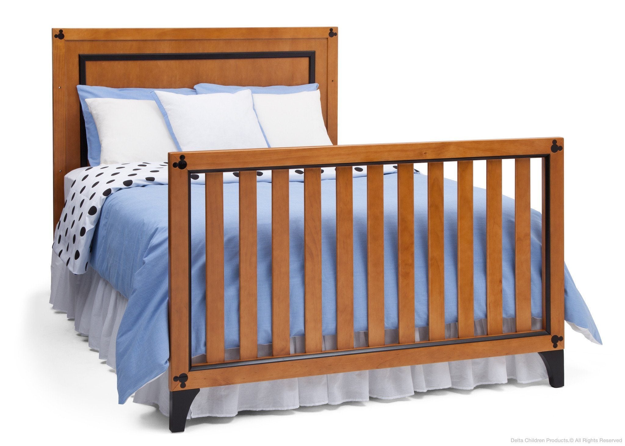 Disney Mickey Mouse 4-in-1 Convertible Baby Crib - Nursery Bed with Toddler Rail & Changing Table | Perfect for Newborns to Toddlers