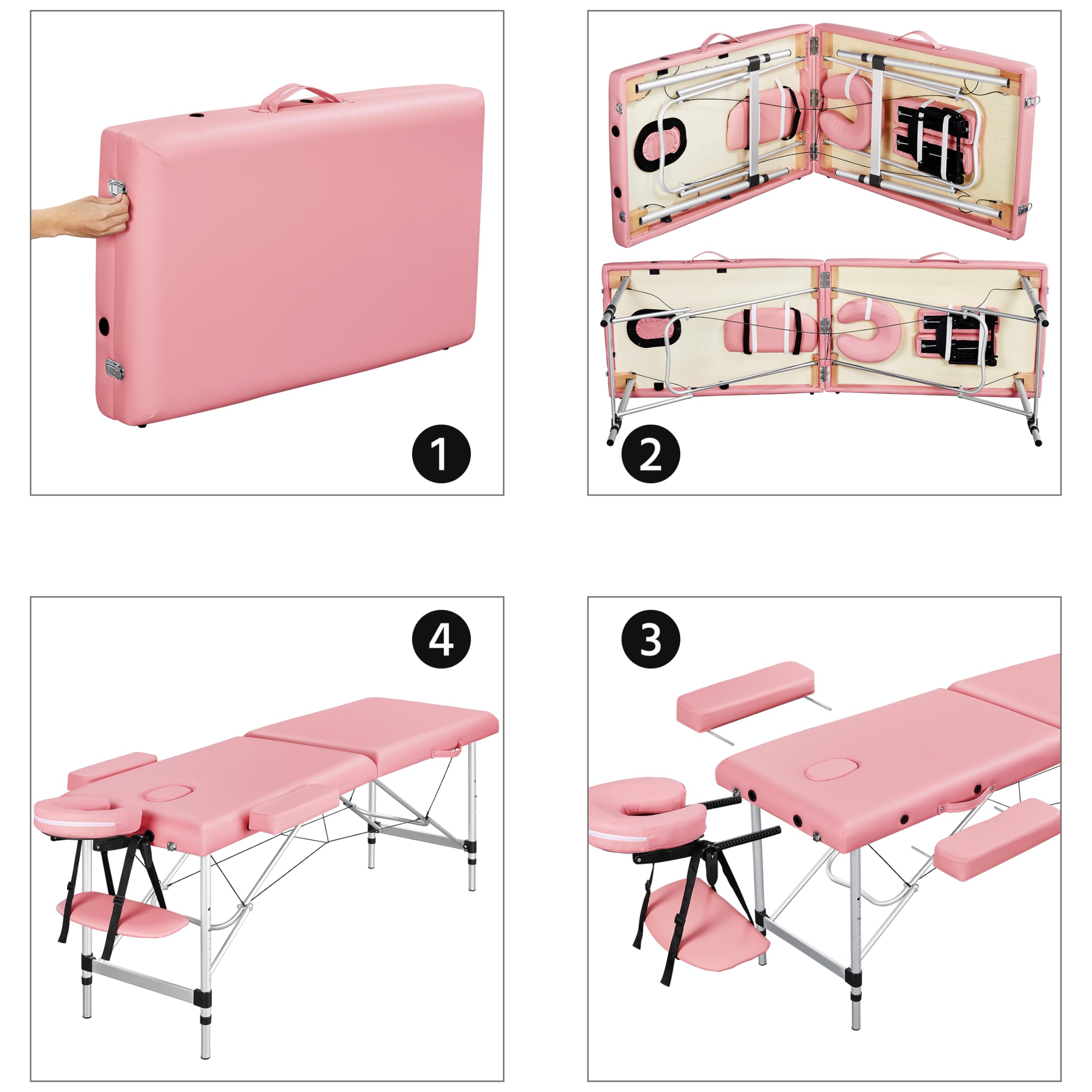 Yaheetech Portable Adjustable Massage Table - 24