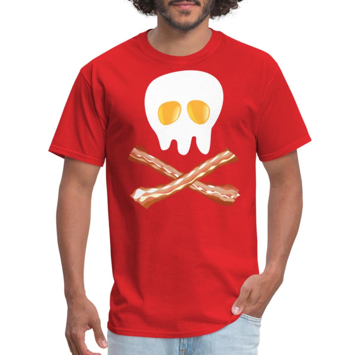 Funny Pirate Men's T-Shirt - Eggs & Bacon Design for Casual Wear