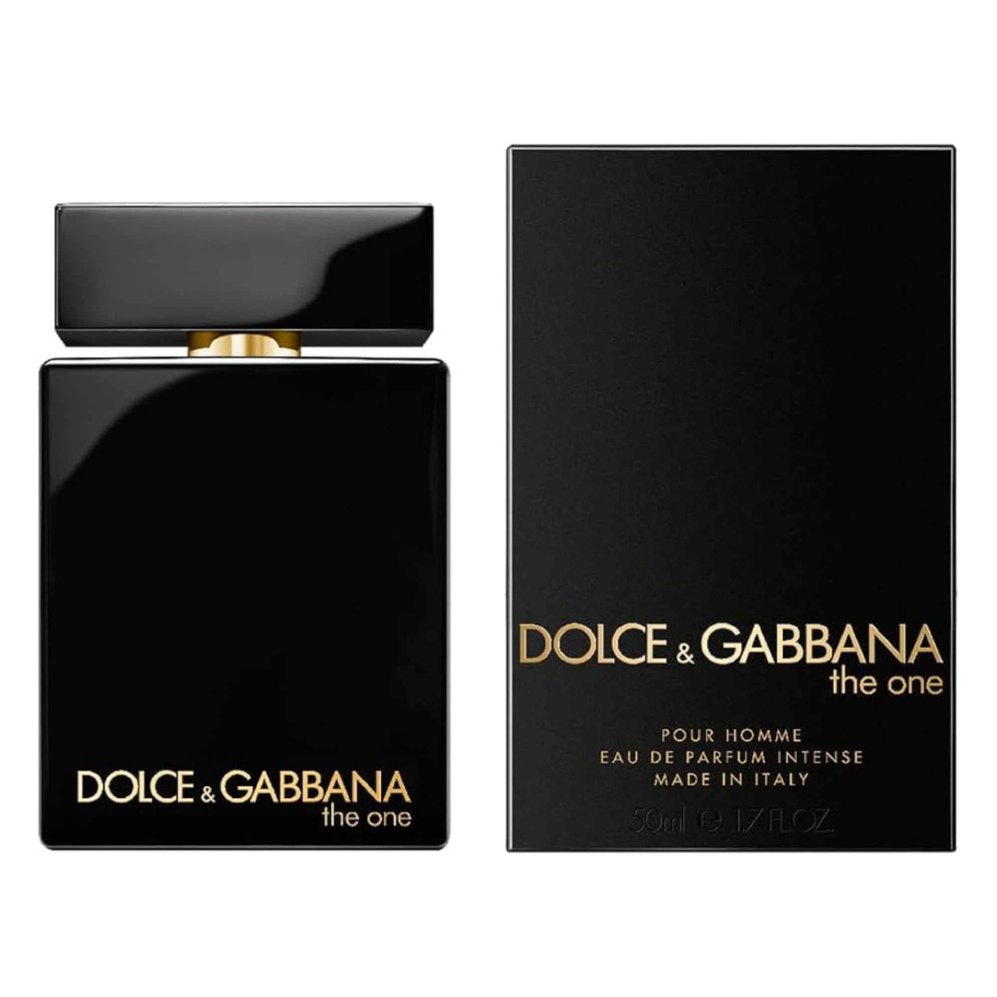 Dolce & Gabbana The One Intense Cologne for Men - Eau de Parfum 1.7 oz (50 ml) - Long Lasting Fragrance with Woody Spicy Notes - Perfect for Date Night & Special Occasions