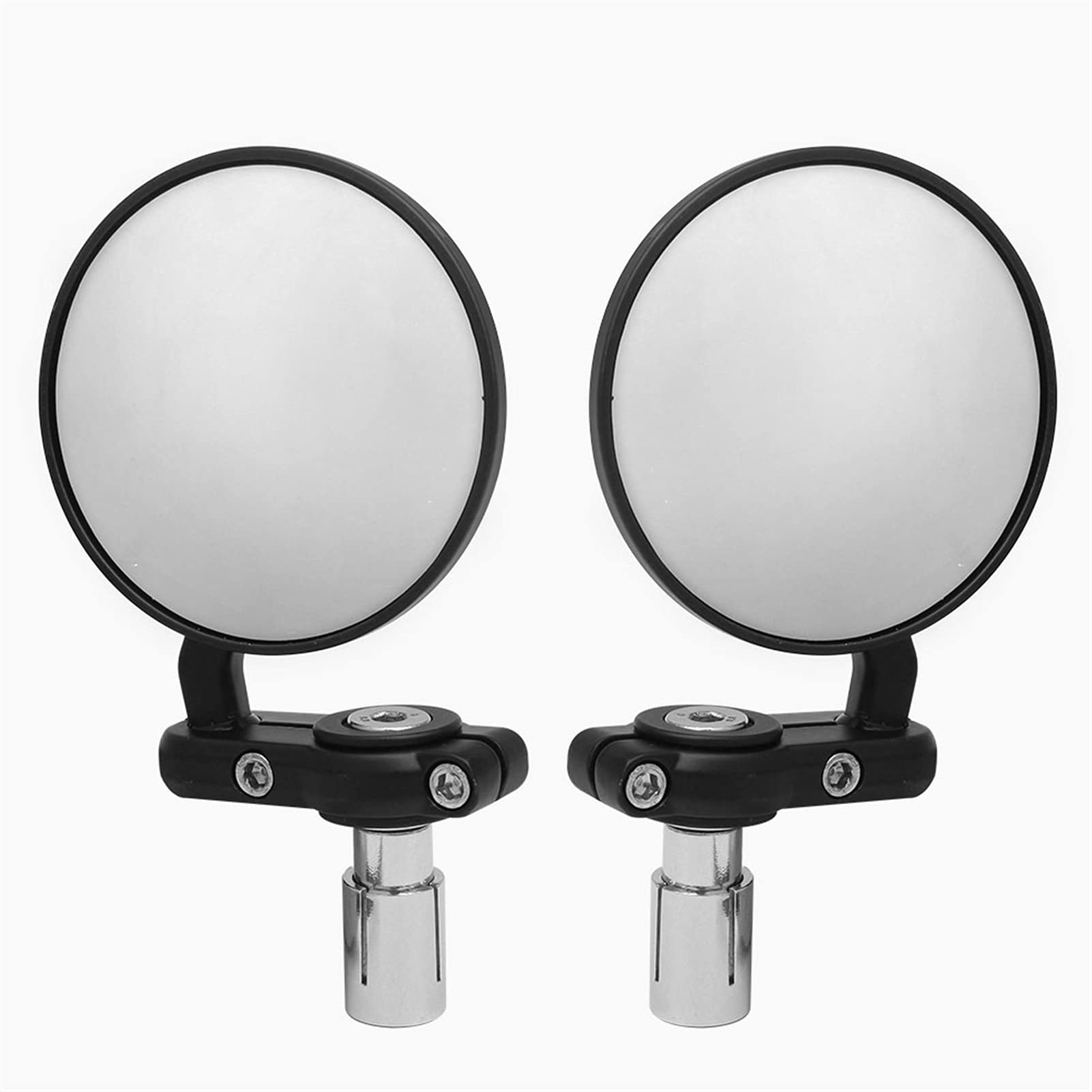 22mm Universal Black Aluminum Motorcycle Handlebar End Mirrors - Adjustable Rearview Side Mirrors for Harley, Honda, Yamaha - Perfect for Cruiser, Street & Off-Road Bikes