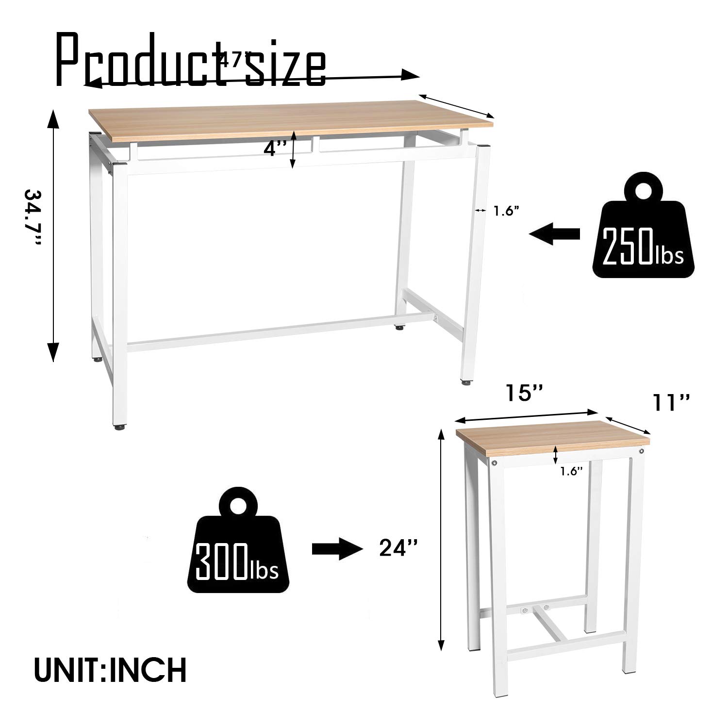5-Piece White Kitchen Table and Chairs Set for 4 - Compact Breakfast Nook for Small Dining Rooms & Kitchens | Perfect for Family Meals, Coffee Time & Small Space Dining