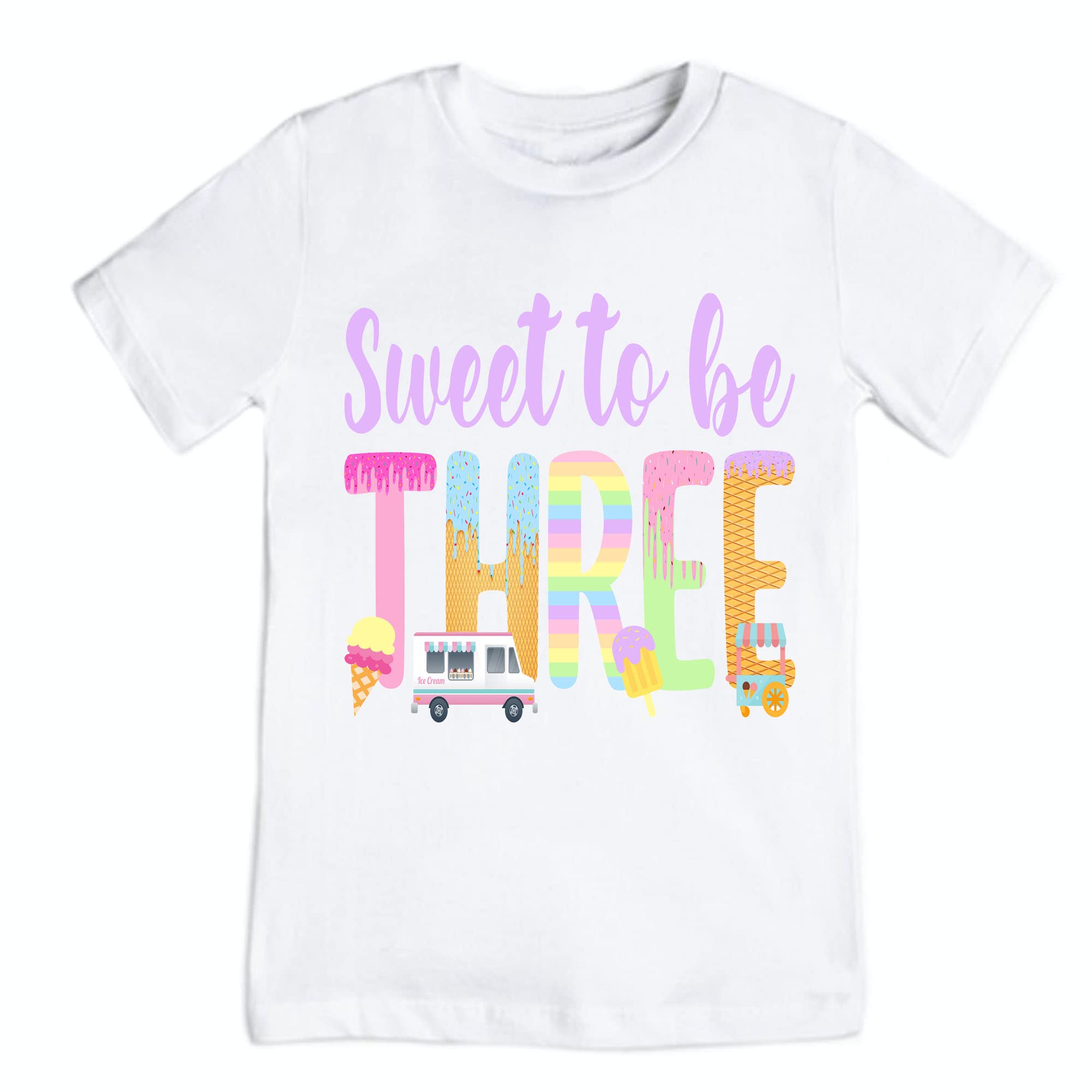 3rd Birthday Shirt for Girls - Ice Cream Theme Cute Toddler Outfit (4T) | Perfect for Birthday Parties & Photo Shoots