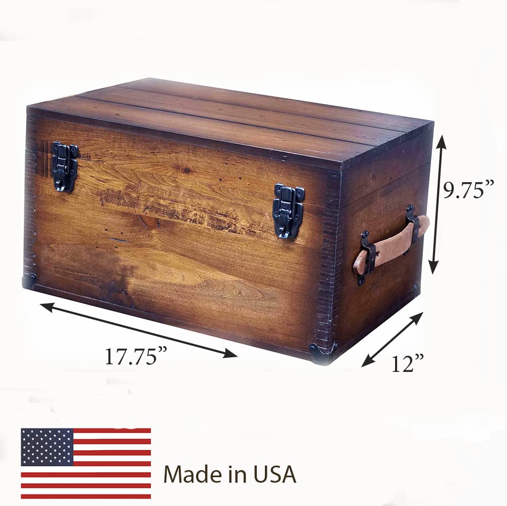 Handcrafted Wooden Keepsake Box with Lid - Decorative Memory Chest for Jewelry, Photos & Mementos | Wedding, Anniversary & Baby Shower Gift Idea