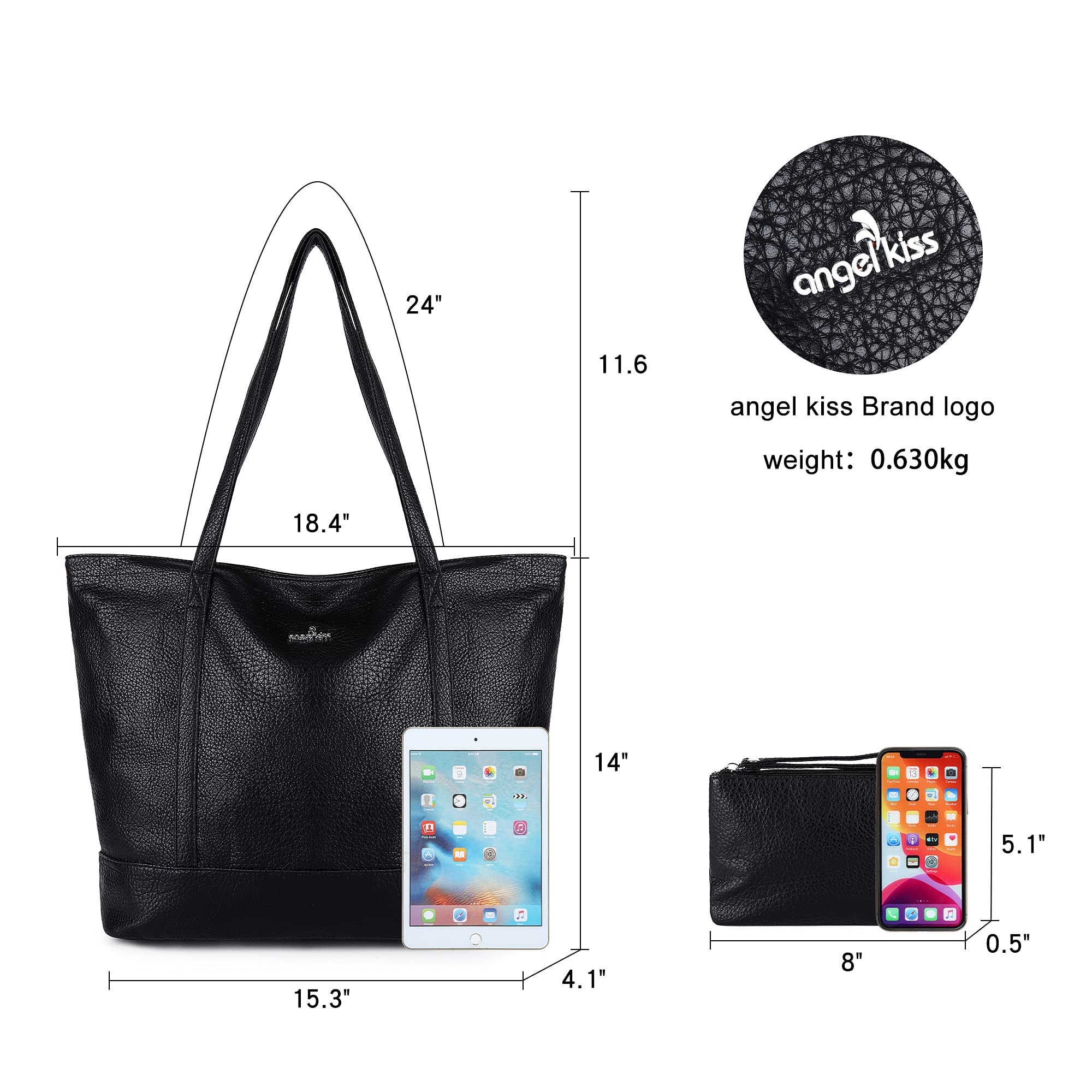 Stylish Vegan Leather Tote Hobo Shoulder Bag for Women - Casual Fashion Satchel Purse with Matching Wallet Set | Perfect for Work, Shopping & Everyday Use