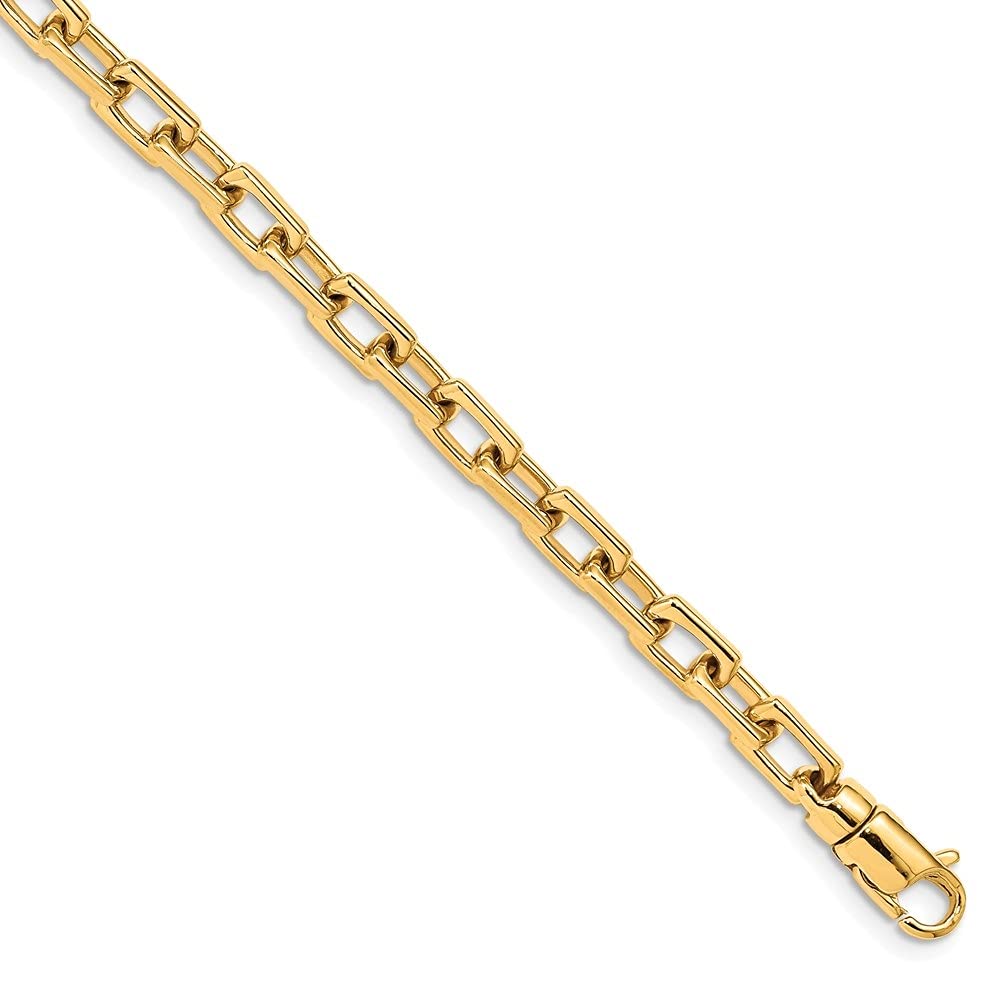 14K Yellow Gold Link Chain Anklet with Secure Lobster Clasp - 9 Inch Adjustable Ankle Bracelet for Men & Women - Perfect for Beach, Parties & Everyday Wear