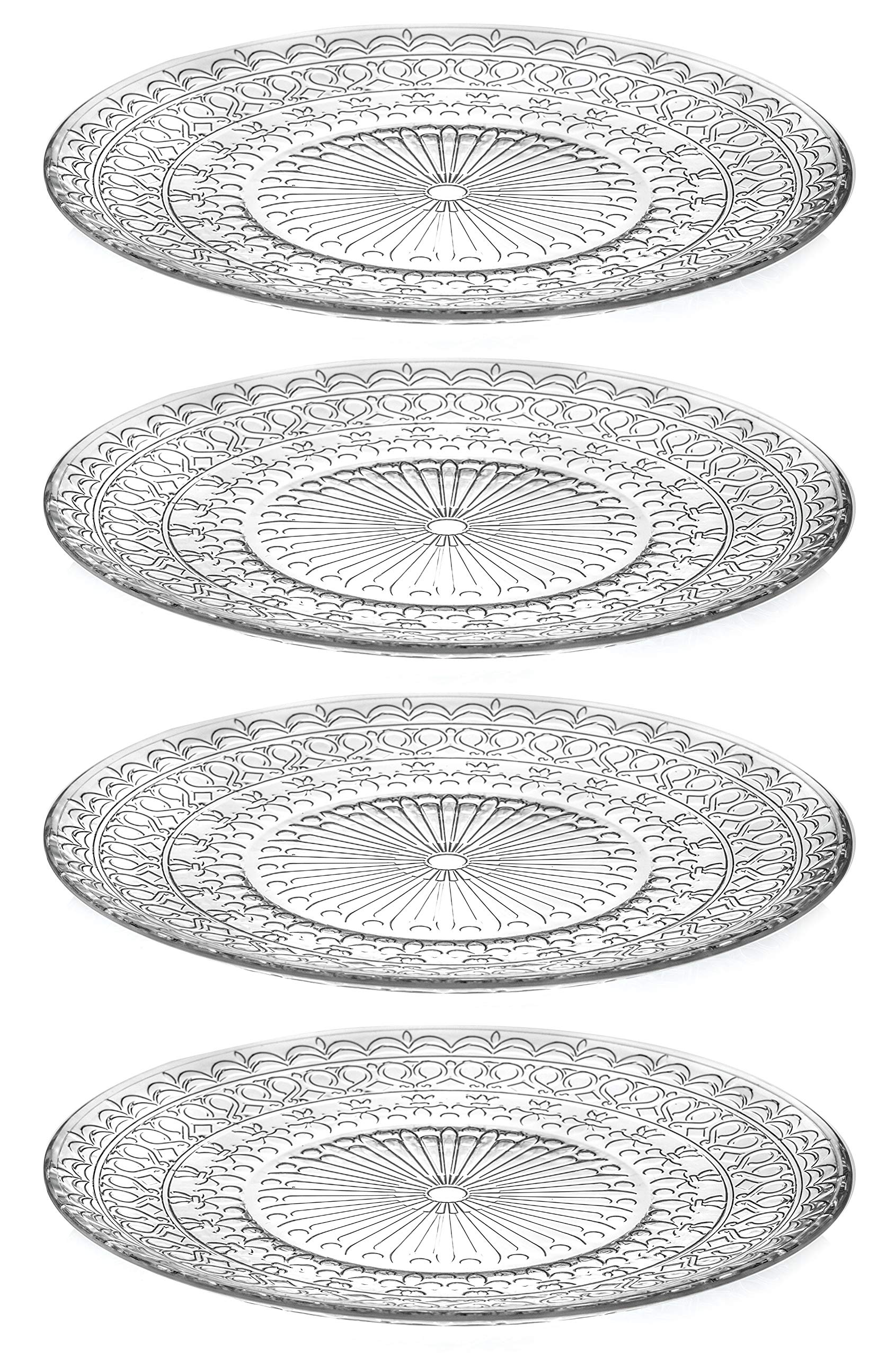 Barski Glass Dinner Plates Set of 4 - 10.2