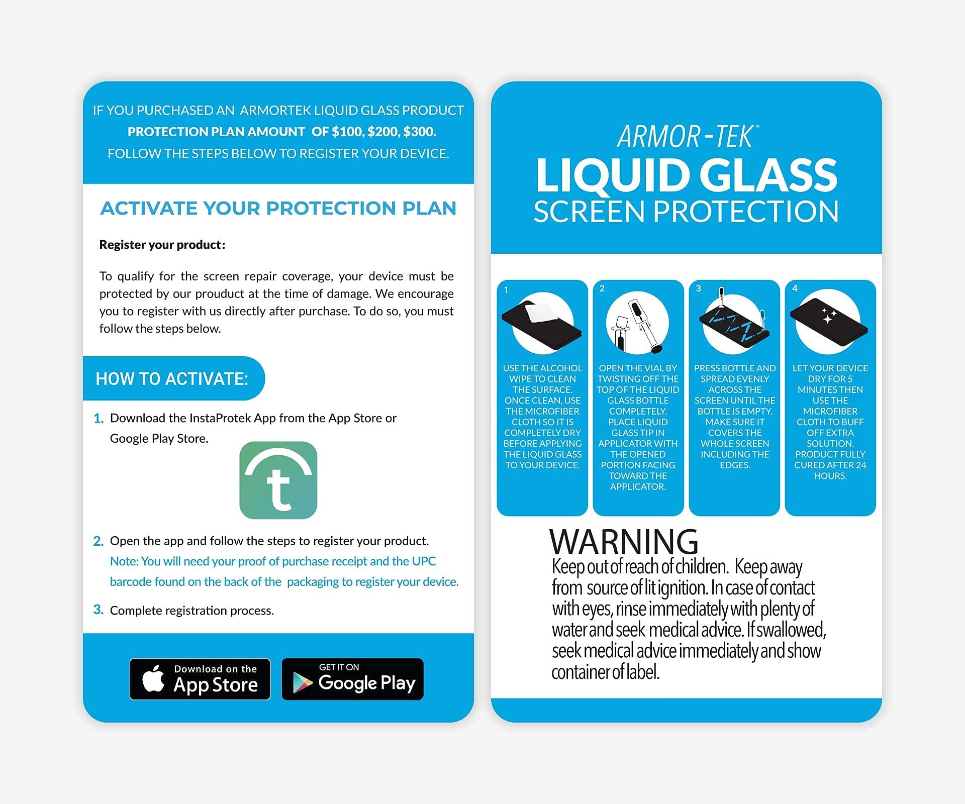 LIQUIPEL Armortek Liquid Glass Screen Protector - Universal Nano Coating for iPhone, Samsung, iPad & Smart Watches - Scratch & Impact Resistant Protection (Includes $100 Warranty) - Perfect for Outdoor, Travel & Everyday Use