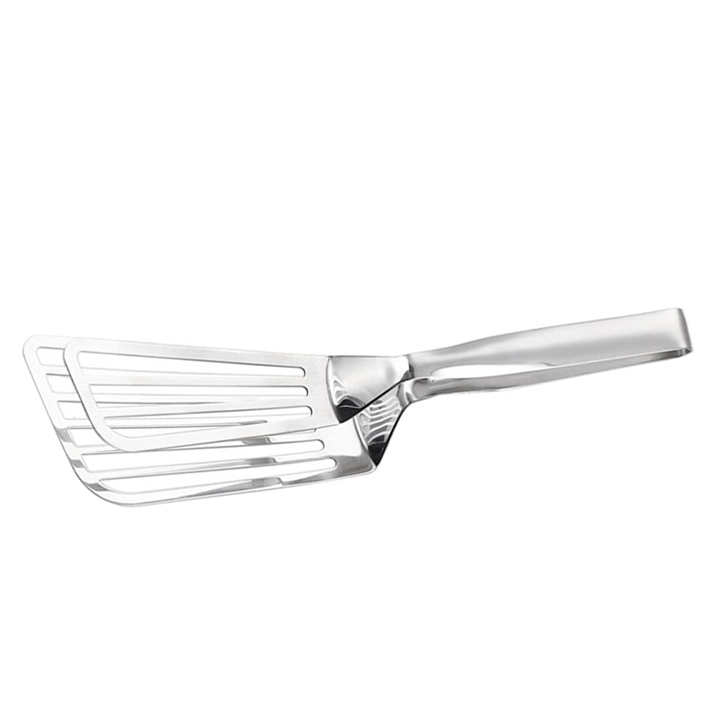 Premium Stainless Steel Fish Spatula & Turner - Heavy Duty Metal Cooking Tongs for Grilling, Flipping Pancakes, Cast Iron Skillet - Perfect for BBQ, Buffet Serving & Professional Kitchen Use