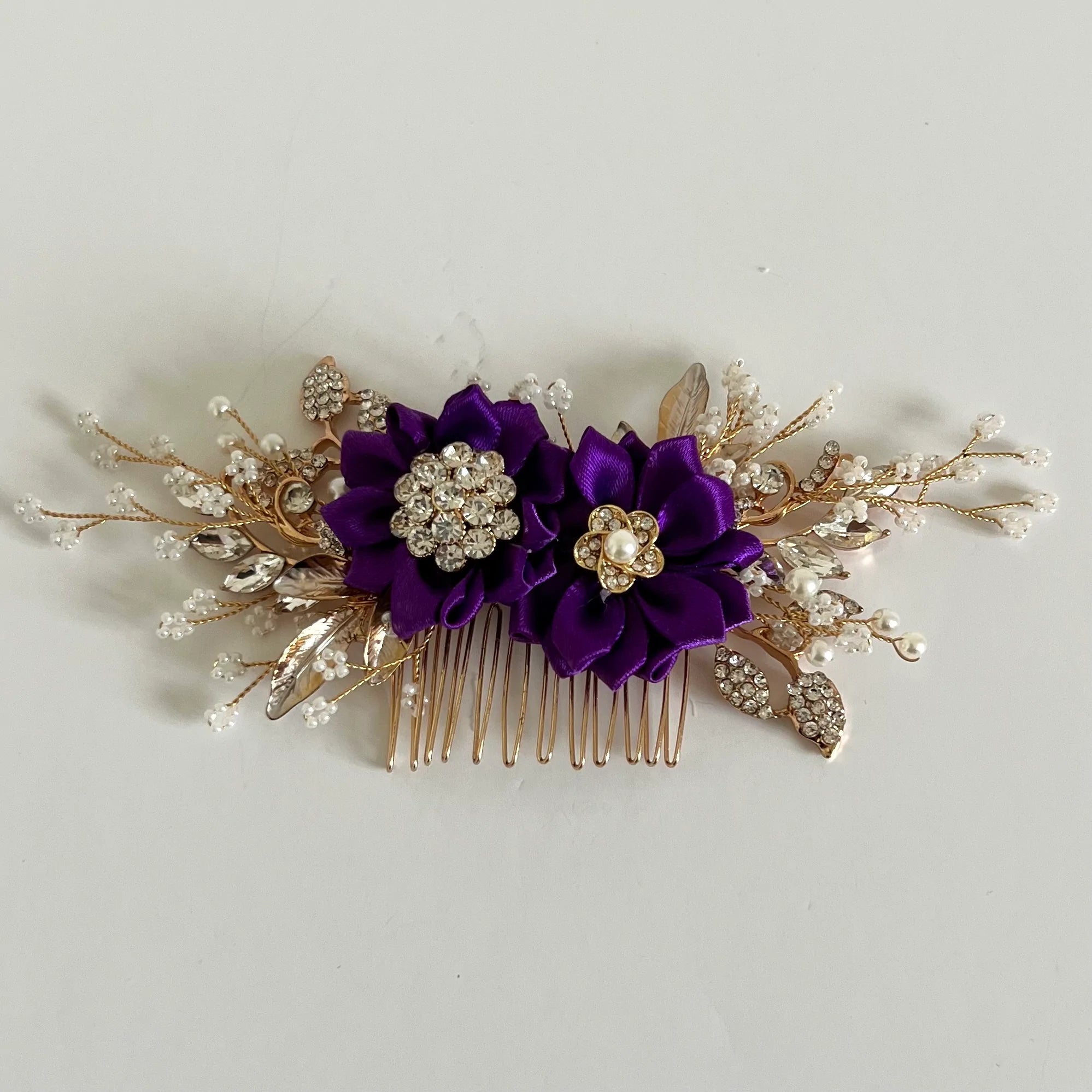 Elegant Floral Bridal Hair Comb - Wedding Hair Accessory with Flowers in All Colors (TT325) | Perfect for Brides, Bridesmaids & Special Occasions