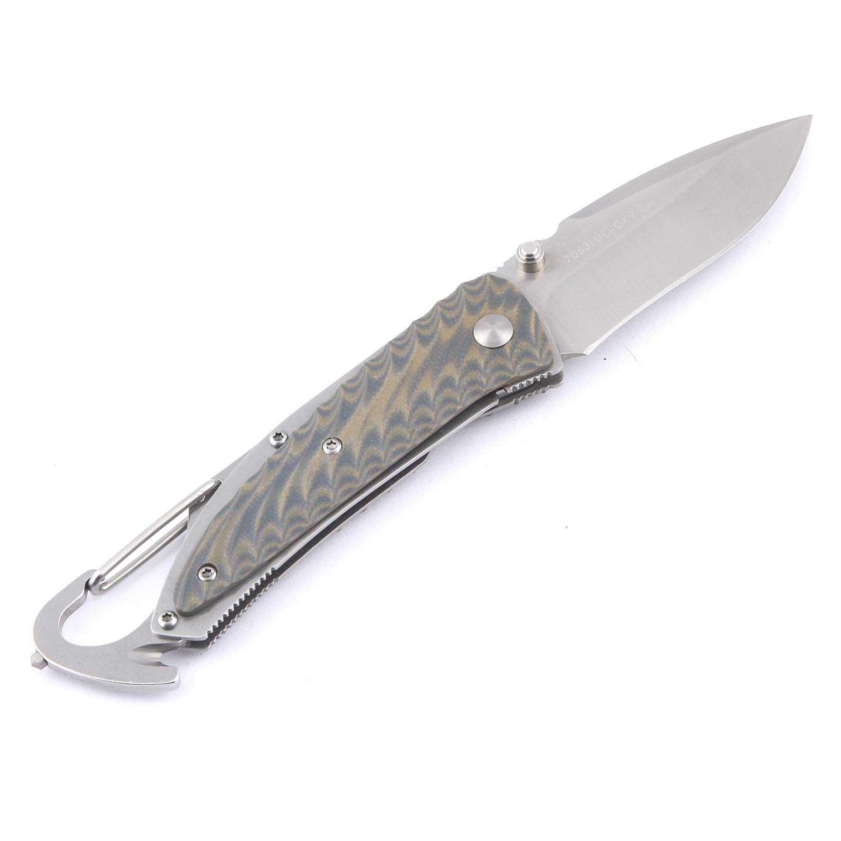 Sanrenmu 7053LUC G10 Handle Folding Pocket Knife with Liner Lock - EDC, Camping, Hiking & Outdoor Survival Gear