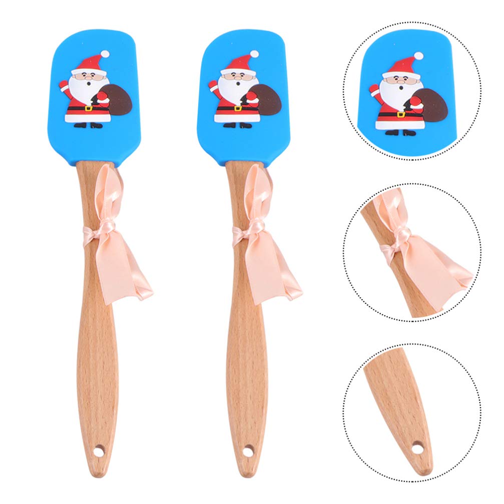 2-Pack Wooden Cake Scrapers - Baking Spatulas for Frosting, Cookies & Pastry - Essential Kitchen Utensils for Bakers & Home Chefs - Perfect for Cake Decorating, Jar Scraping & Baking Accessories