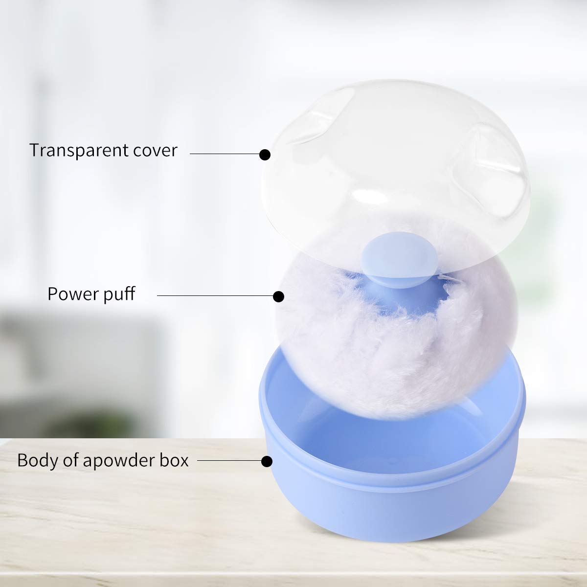 Premium Powder Puff Kit - Empty Body Powder Container & Baby Soft Cosmetic Puff Sponge for Face & Body | After-Bath, Makeup & Travel Essential | Multicolor Set of 2 | Home, Salon & On-the-Go Use