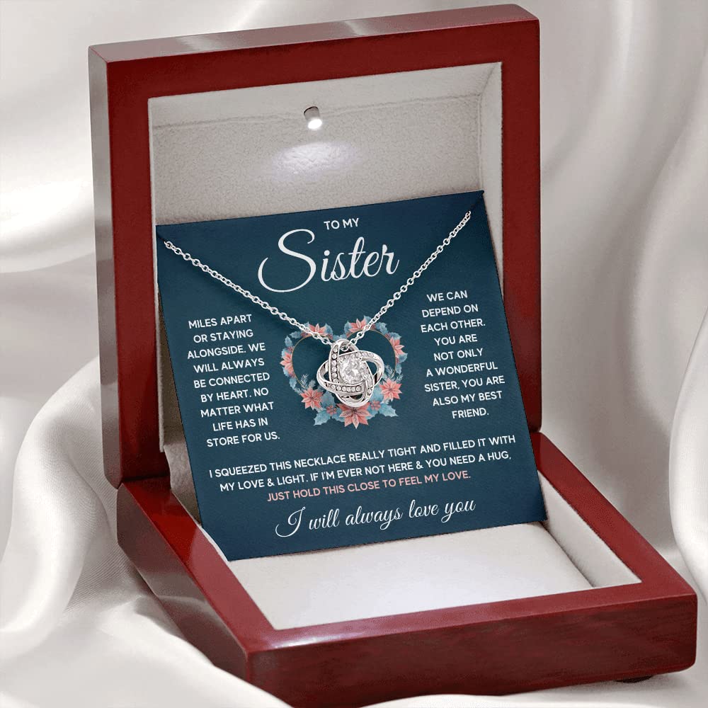 **Sister Necklace Set for 2 - Big Sister & Little Sister Matching Jewelry Gift with Message Card & Gift Box - Birthday Present for Women, Best Friends, Twins - Perfect for Birthdays, Anniversaries & Sister Appreciation**