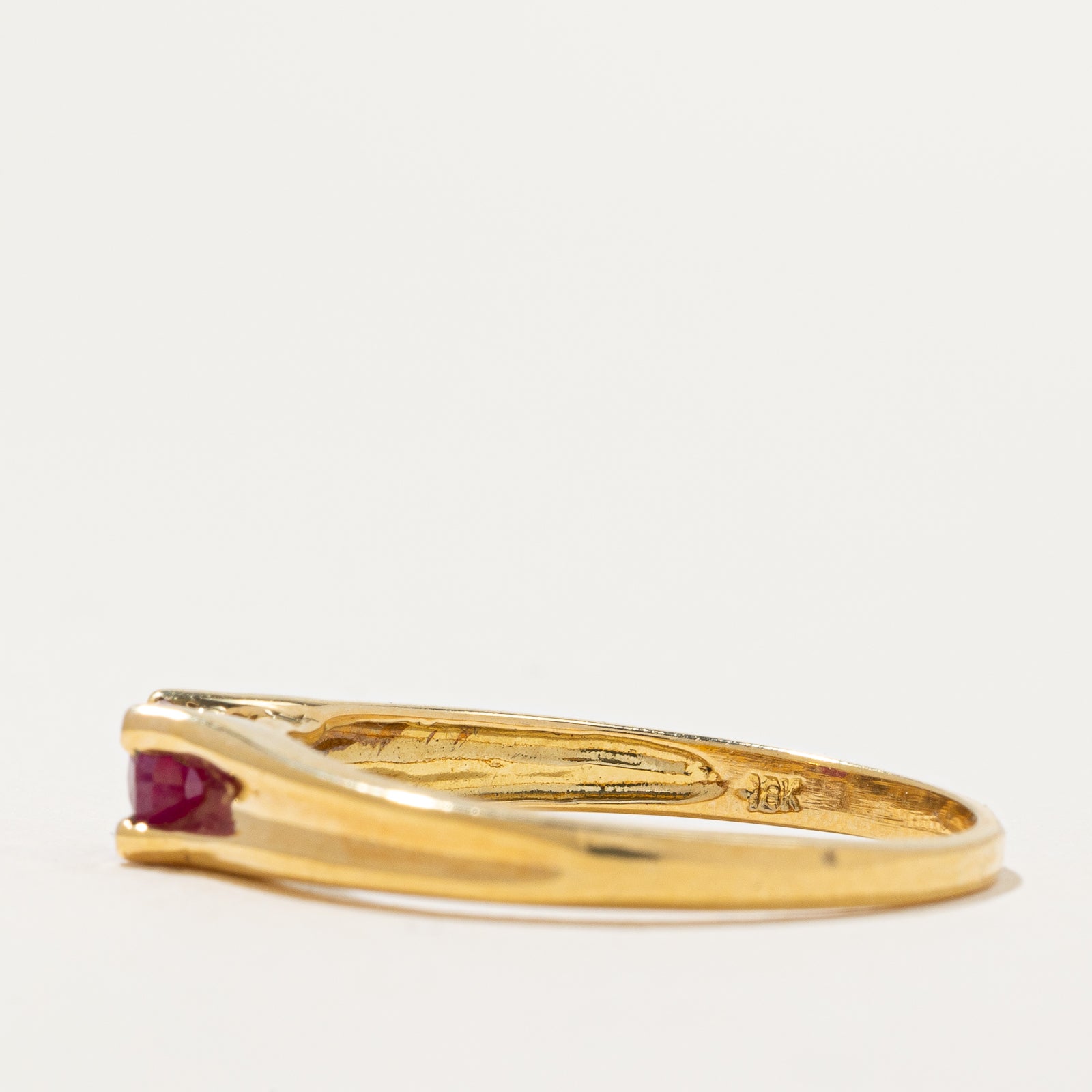 Elegant Oval Cut East West Ruby Ring - 0.45ct Natural Ruby Gemstone - Size 8.75 - Perfect for Engagement, Anniversary & Special Occasion Gifts