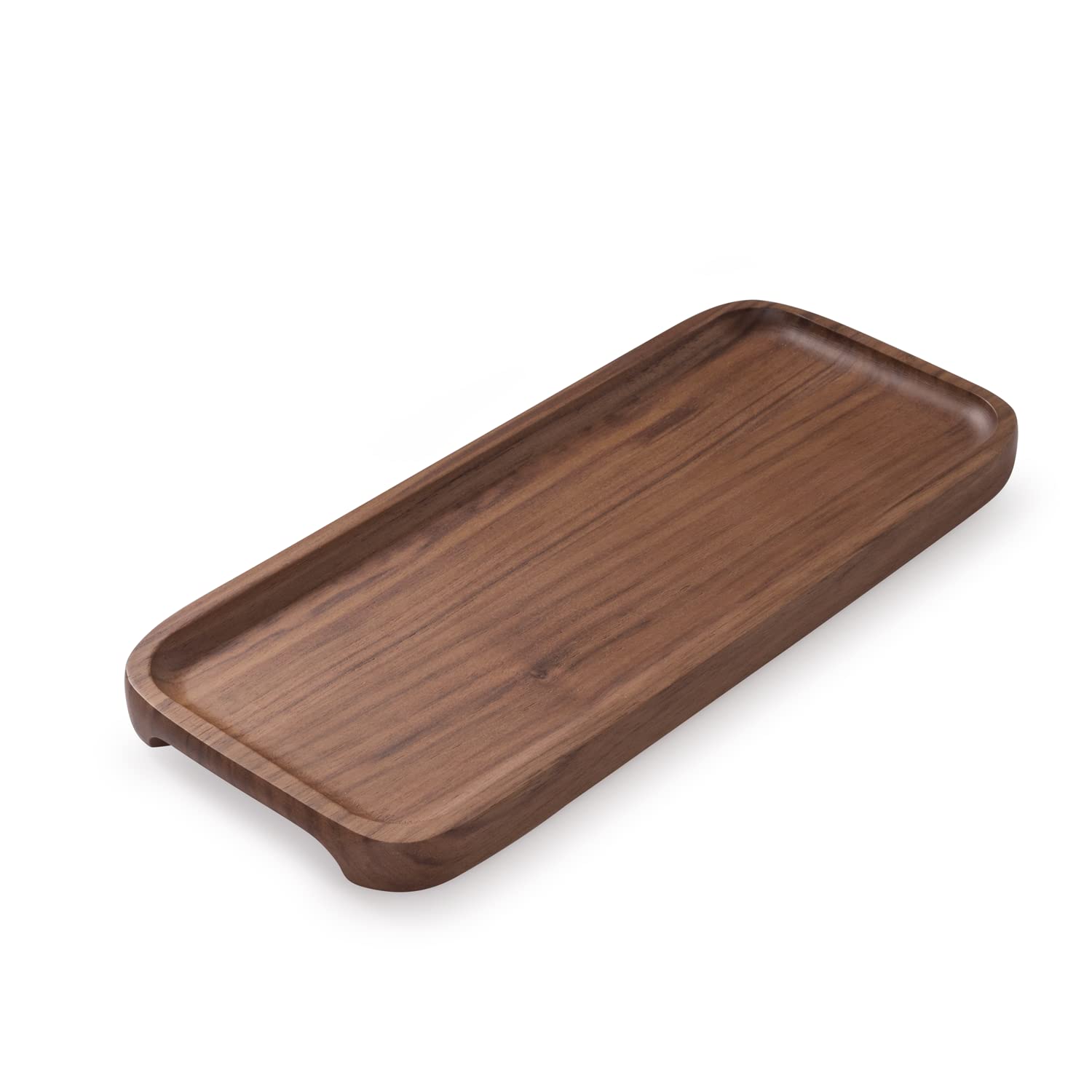 Walnut Wood Serving Tray - 11.8x5 Inch Rectangle Platter for Fruits, Cookies, Bread | Elegant Wooden Cheese Board & Charcuterie Tray for Parties, Dining & Home Decor