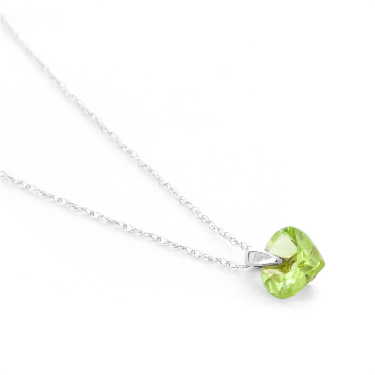 1.15 Carat 14K Solid White Gold Peridot Pendant Necklace - Elegant Birthstone Jewelry for Women, Perfect for Anniversary, Birthday & Special Occasion Gifts