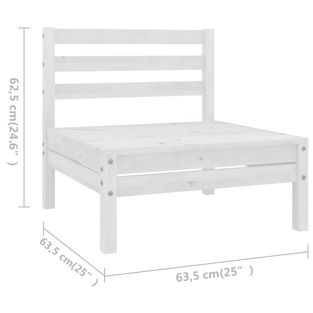 vidaXL 7-Piece Solid Pinewood Patio Lounge Set - Outdoor Garden Furniture with Wooden Sofa & Chairs (White) - Perfect for Backyard, Terrace, and Poolside Relaxation