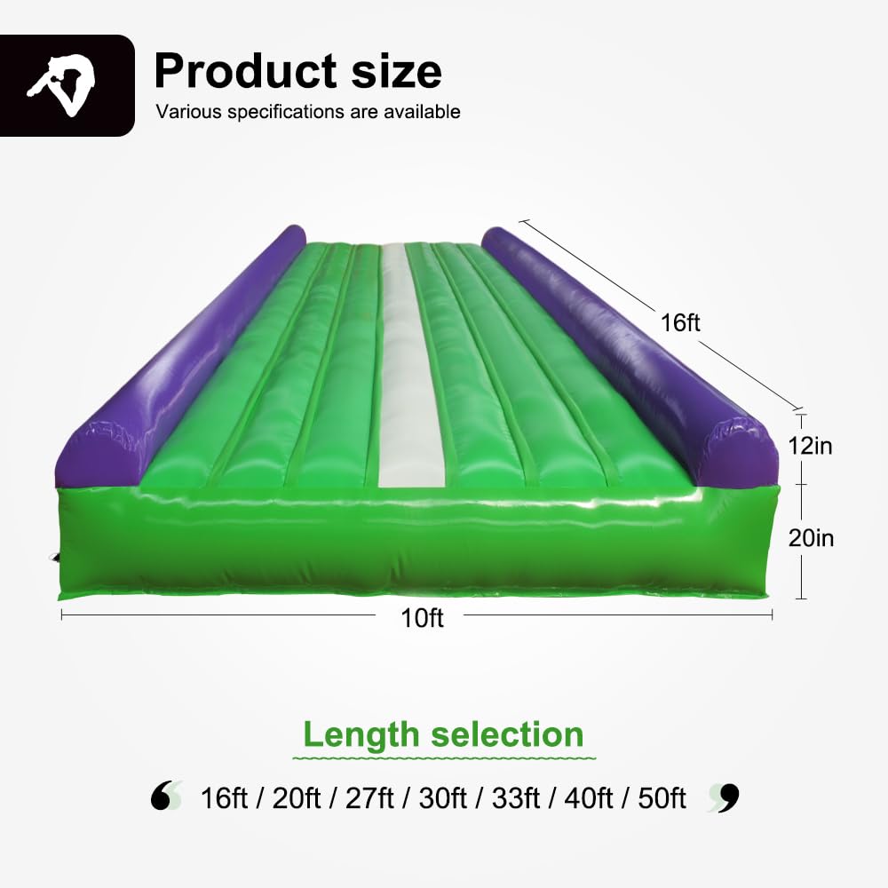 Inflatable Tumble Track for Gymnastics Training - Professional Air Floor Mat for Tumbling, Cheerleading & Home Practice - Perfect for Kids, Adults & Gym Classes