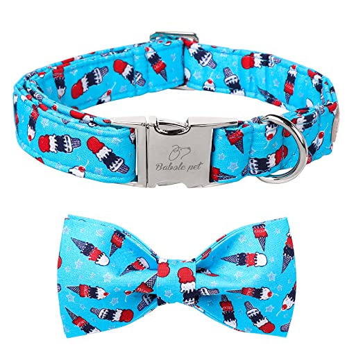 Icecream Blue Bowtie Collar