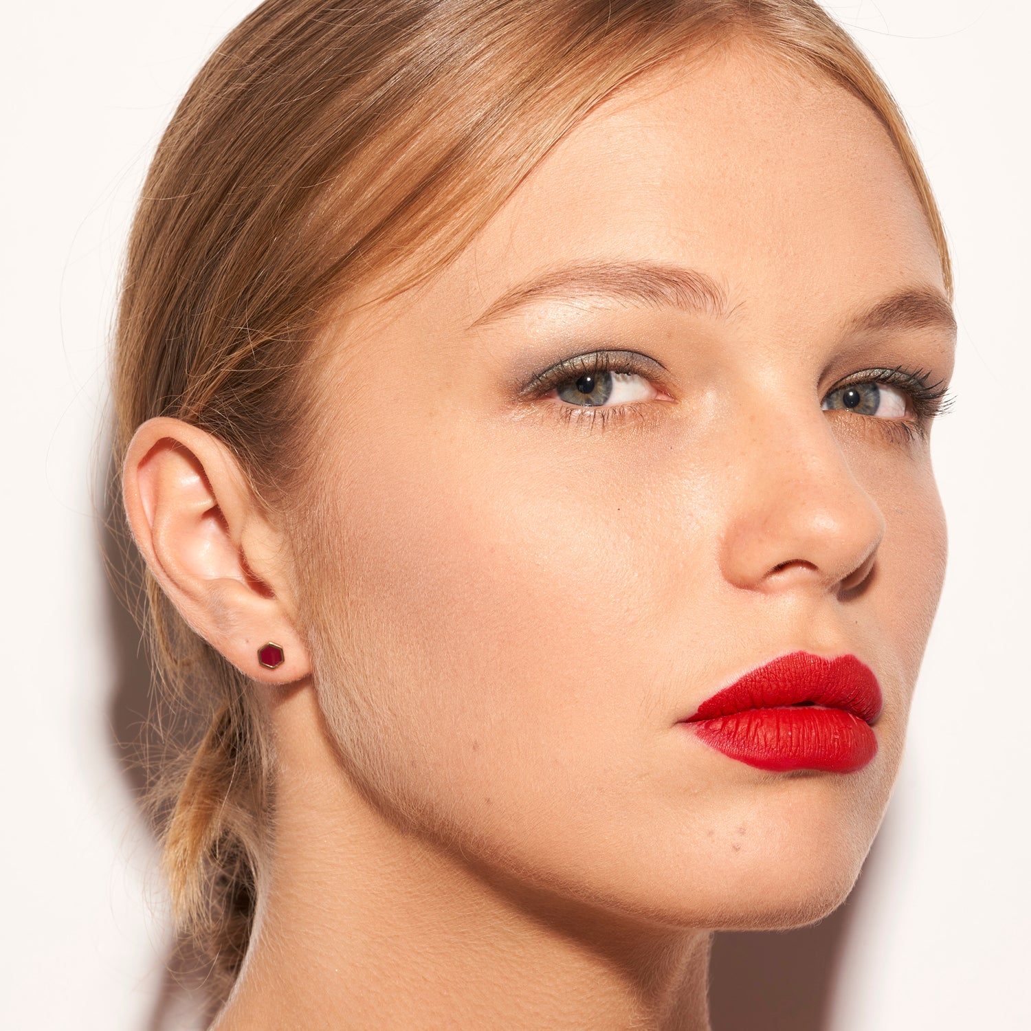 Gold Plated Garnet Stud Earrings for Women - Elegant Dangle Earrings for Party, Wedding & Everyday Wear