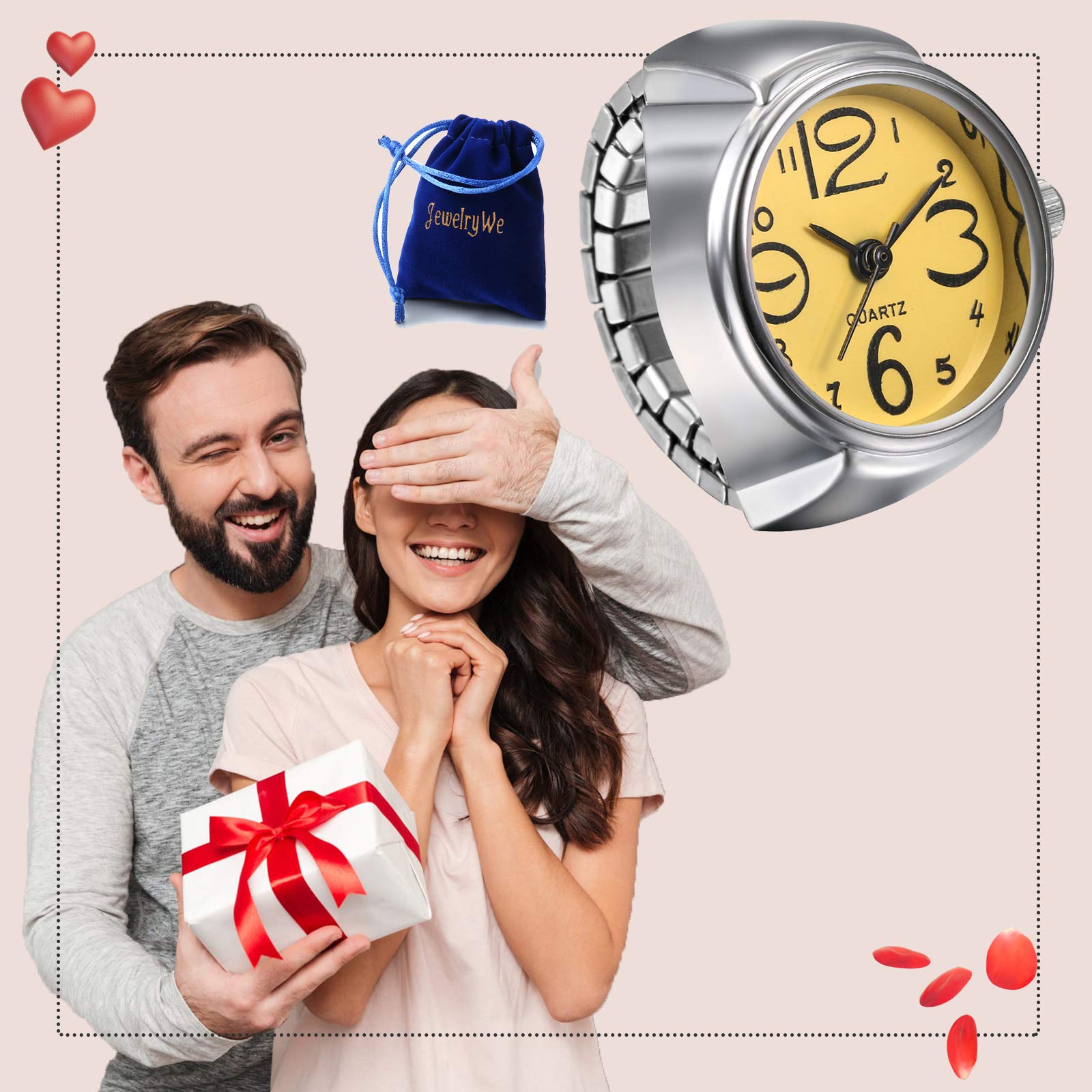 Stylish Unisex Elastic Finger Ring Watch - Round Quartz Timepiece for Men & Women - Perfect for Parties, Gifts, and Fashion Accessories