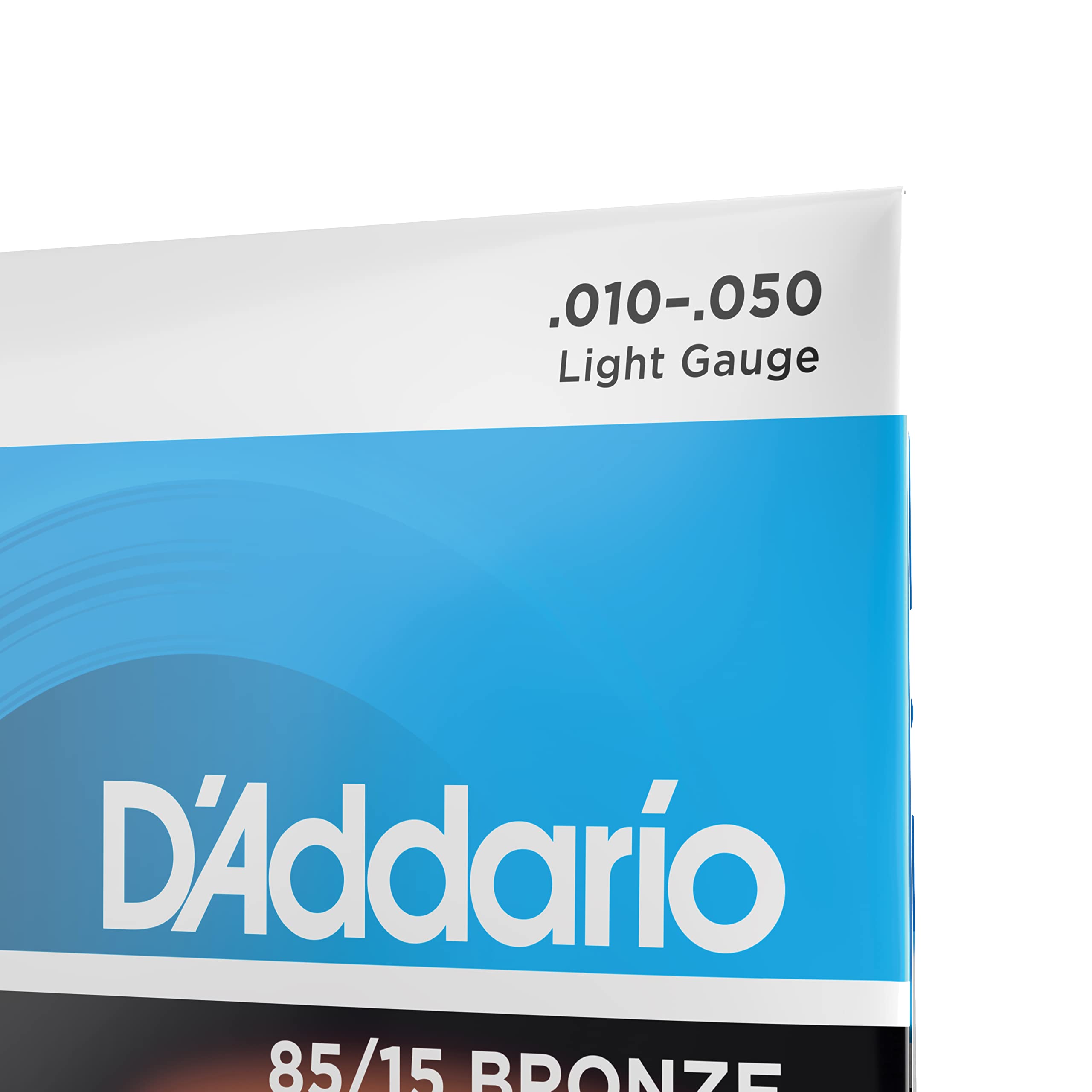 D'Addario American Bronze Light Acoustic Guitar Strings (.010-050 Gauge) - 12 Pack (EZ940) for Folk, Country & Fingerstyle Playing