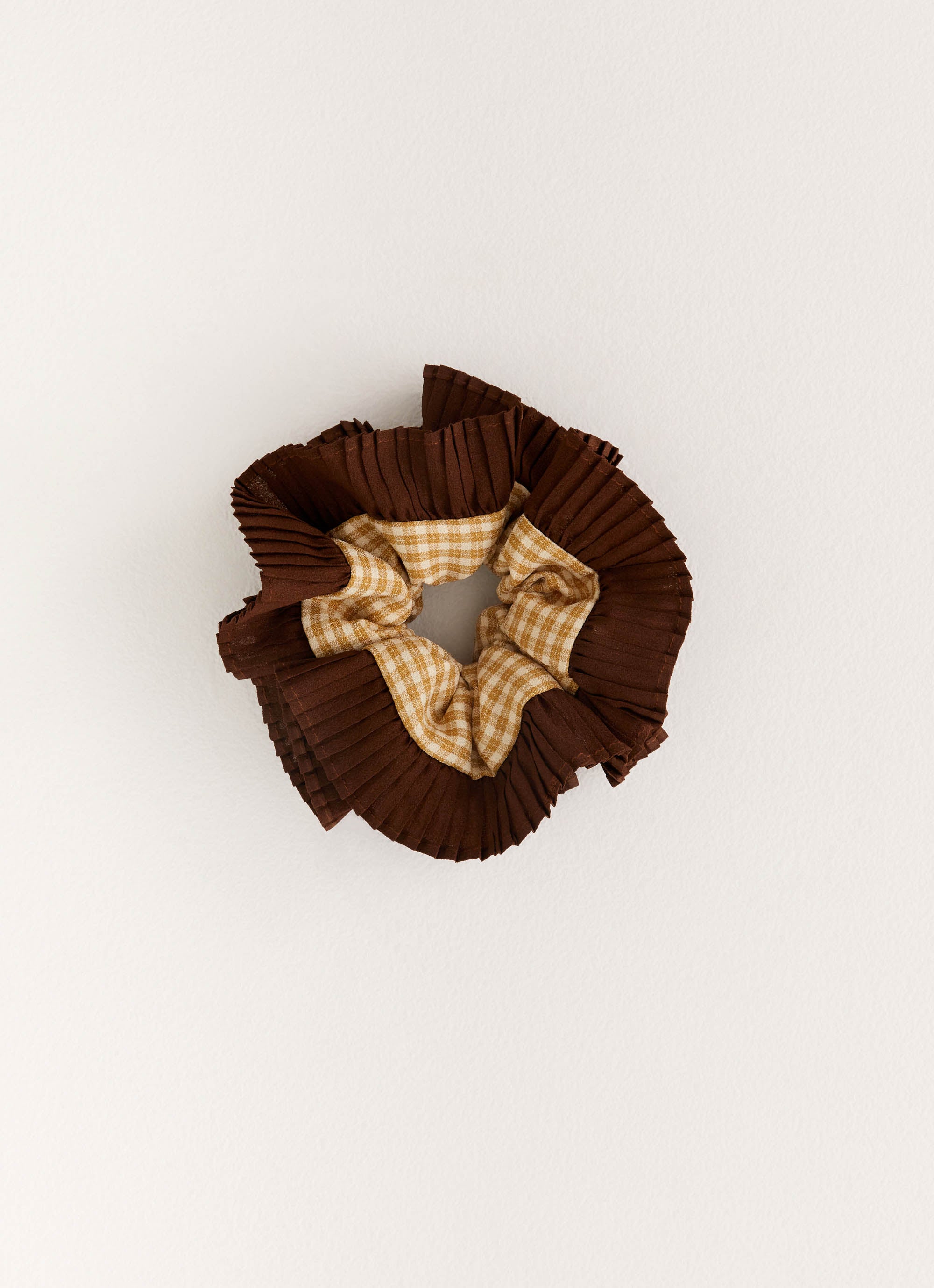 Angeline Hair Scrunchie - Soft Elastic Hair Tie for Women & Girls (Brown) - Perfect for Workouts, Yoga, and Everyday Styling