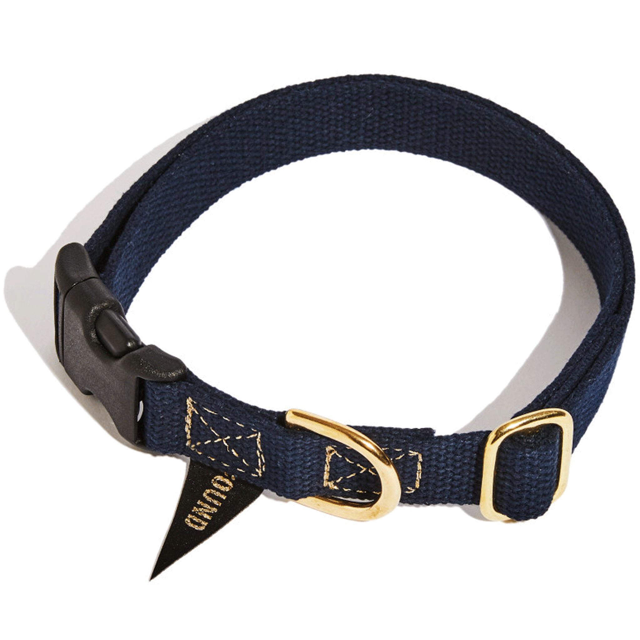 Found My Animal Navy Blue Hand-Dyed Flat Snap Dog Collar - Durable & Stylish Pet Collar for Medium Dogs - Perfect for Daily Walks, Training & Outdoor Adventures