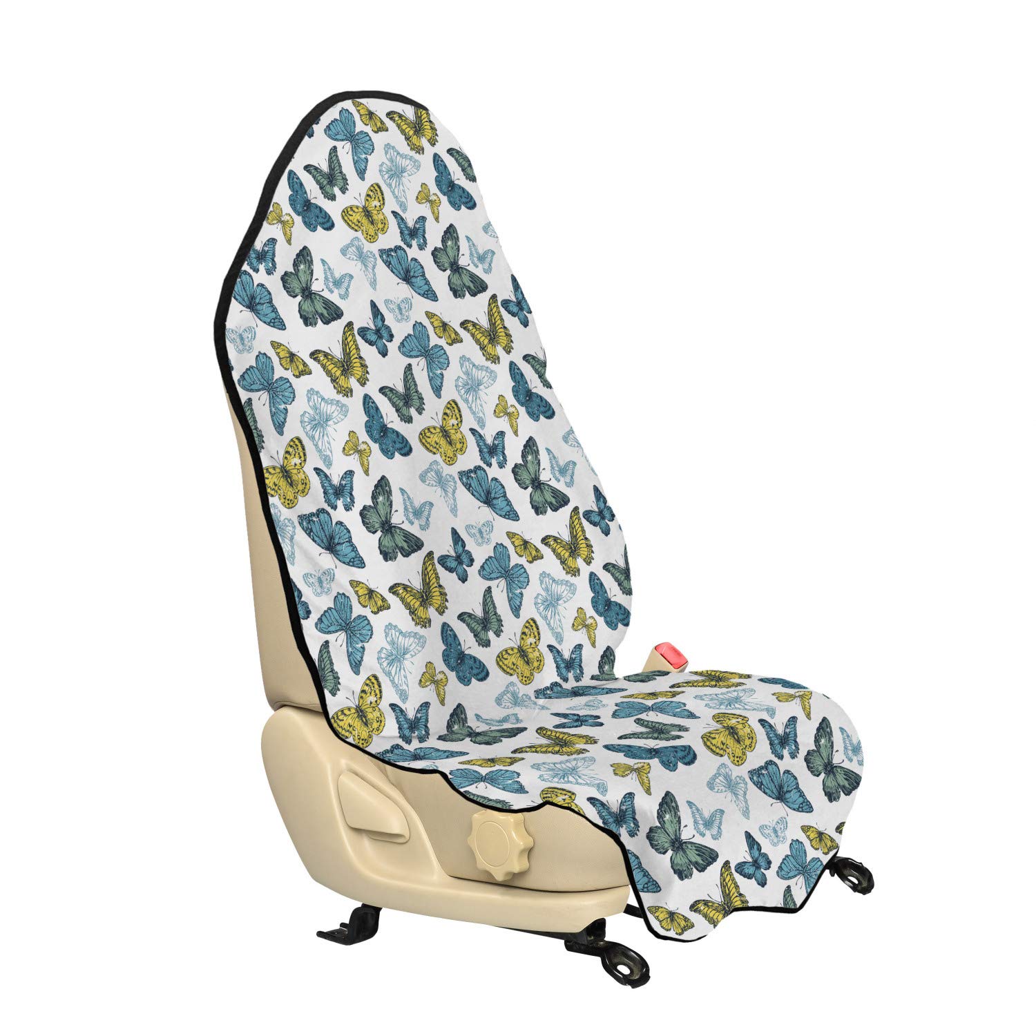 Ambesonne Universal Car Seat Cover - Non-Slip Butterfly Pattern Hoodie Protector, 30