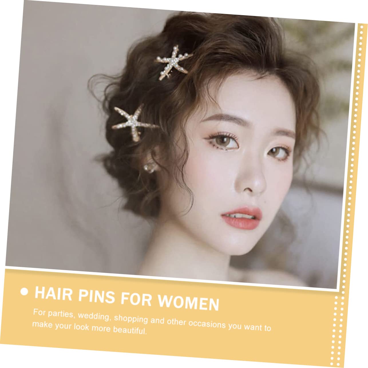 Elegant Gold Star Hair Barrettes for Bride - Mermaid Style Hair Pins
