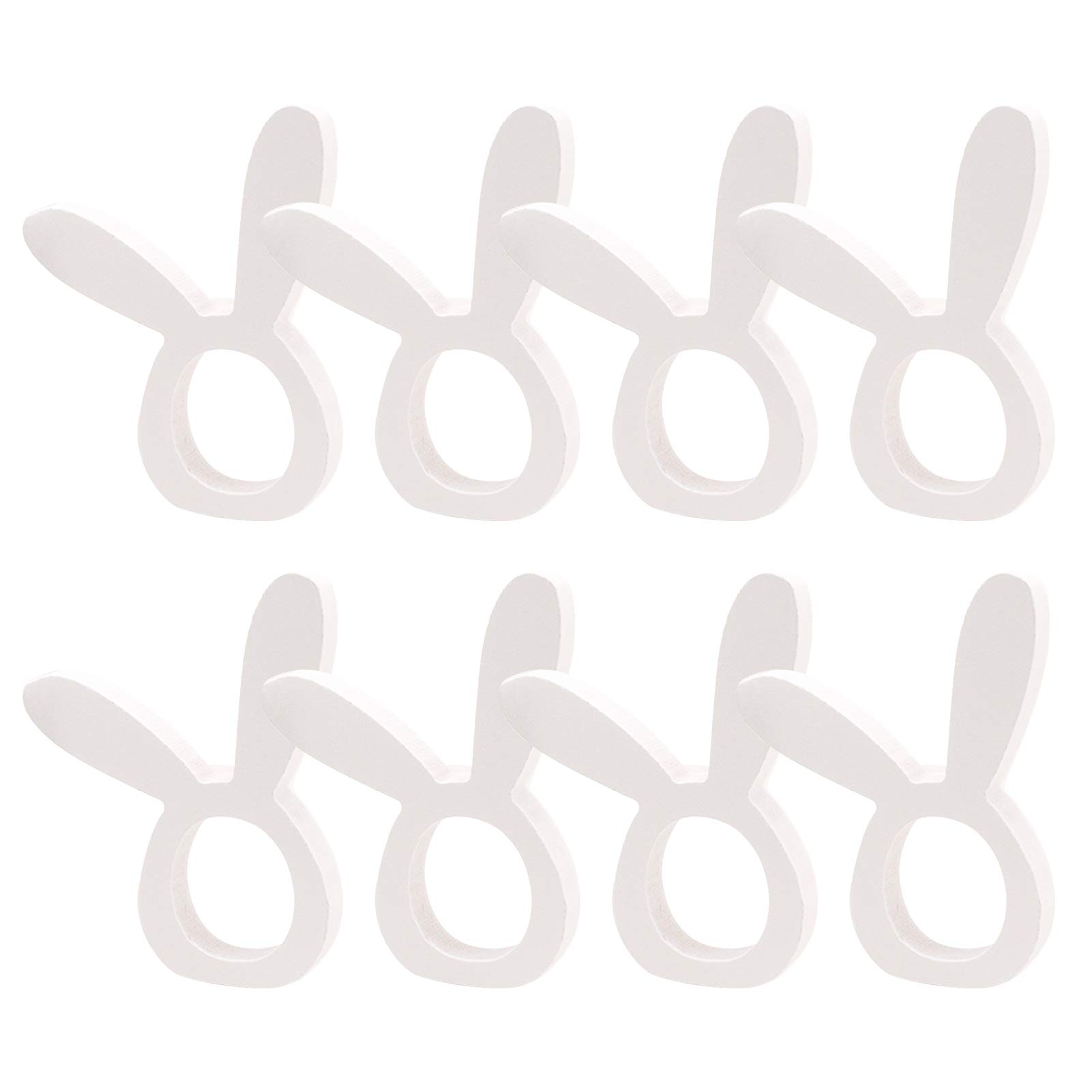 8-Piece Wooden Bunny Napkin Rings Set - Easter Rabbit Ear Napkin Holders for Table Decor, Dinner Parties, Weddings & Holiday Celebrations - Perfect for Spring Gatherings and Festive Occasions