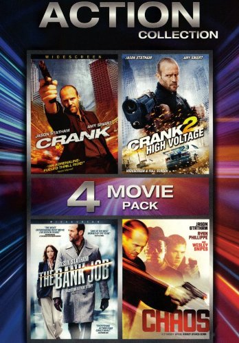 Action Collection 4 Movie Pack (Crank, Crank 2: High Voltage, The Bank Job, Chaos) - Thrilling Action Movies for Movie Night & Home Entertainment