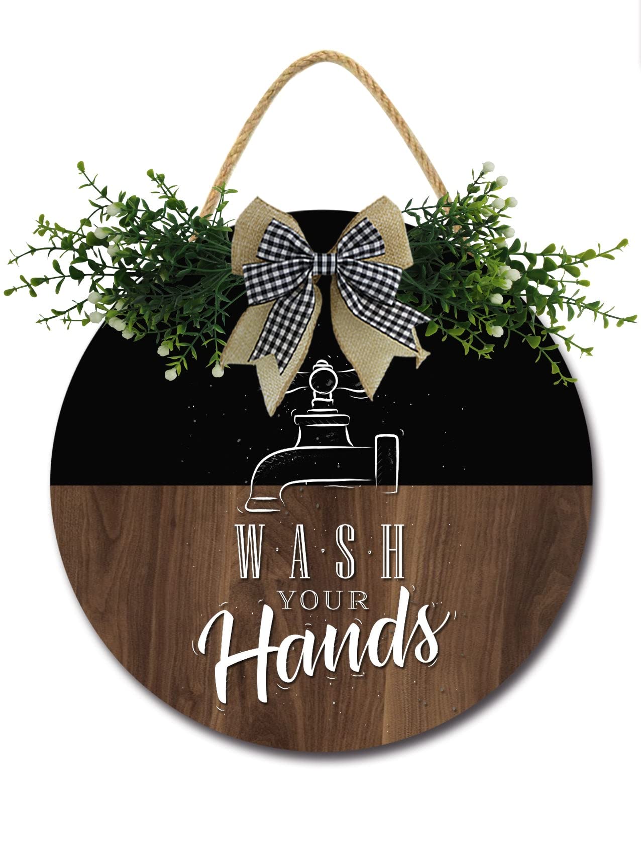 Rustic Solid Wood Bathroom Signs - Farmhouse Style Bathroom Decor with Inspirational Quotes - 12