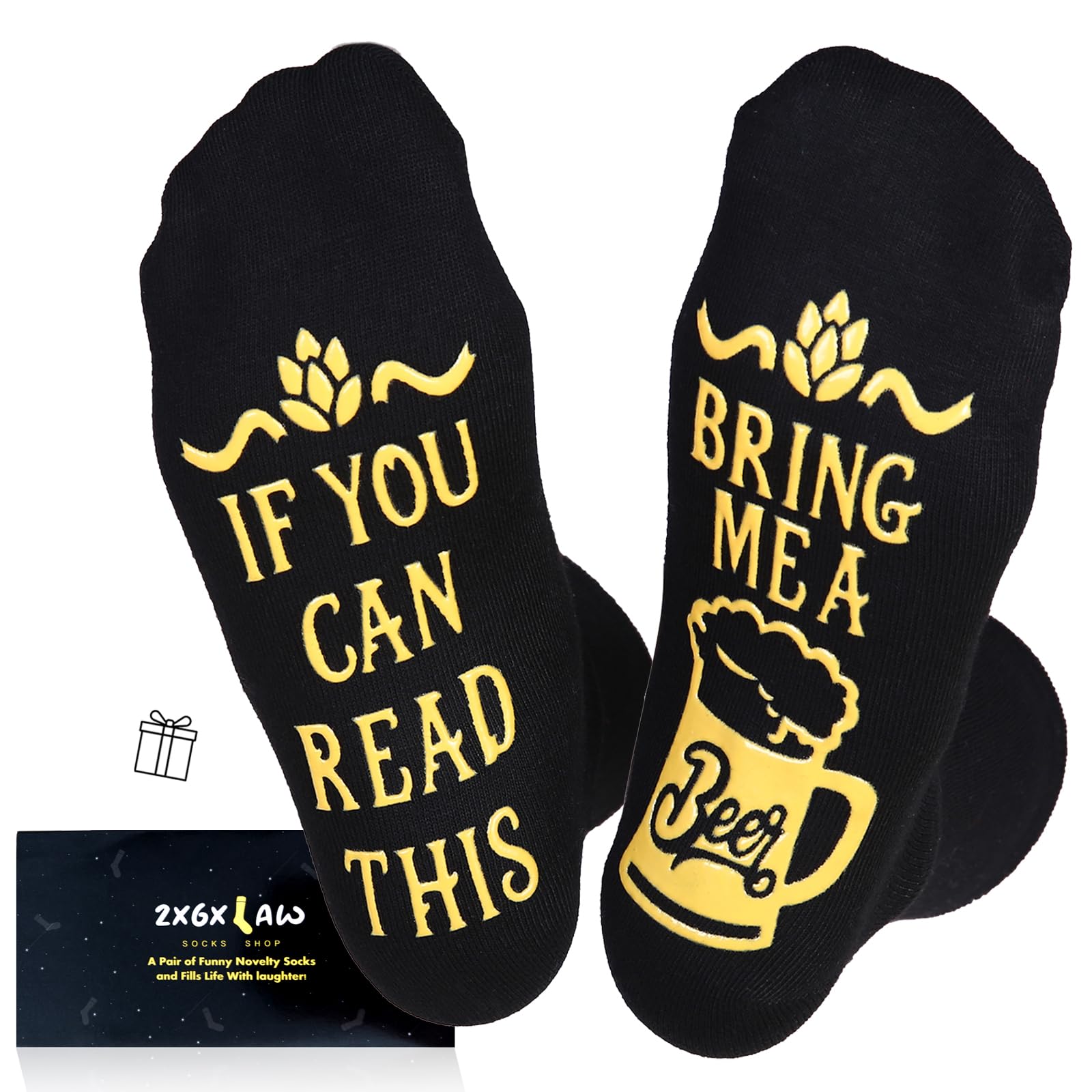 Funny Beer Socks for Women - 'If You Can Read This Bring Me Beer' Novelty Crew Socks | Perfect Birthday & Christmas Gift for Mom, Wife, Friends | Great for Parties, Gag Gifts & Beer Lovers