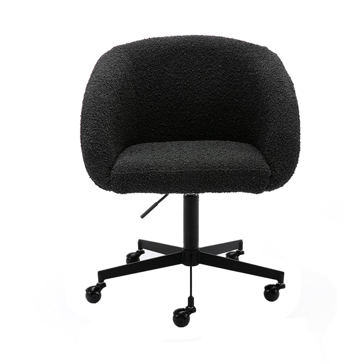 Avalon Boucle Office Chair - Ergonomic Modern Upholstered Desk Chair with Adjustable Height for Home & Office Workspace - Perfect for Remote Work, Study, and Gaming