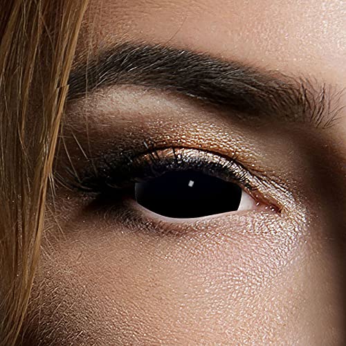 Leo Eyes Black Sclera Contact Lenses - 1 Pair (22mm) - Premium Halloween Cosplay Lenses for Zombie, Vampire & LARP Costumes | Perfect for Halloween, Carnival & Theatrical Performances
