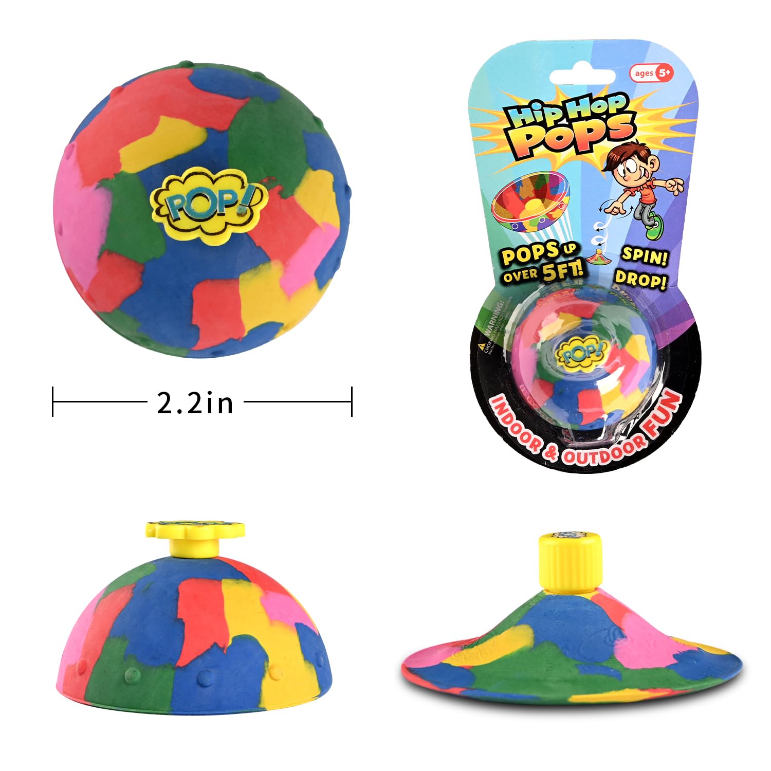 Bounce Bowls Camouflage Fidget Spinner Toy for Kids & Adults - Stress Relief Pop Up Game for Anxiety, Focus & Intelligence Development - Perfect for School, Parties, Outdoor Sports & Office Use